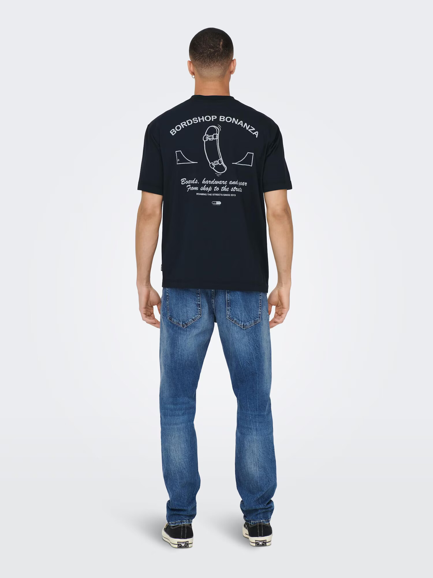 Only & Sons Tricou 'Farris Life' albastru noapte / alb - Pled.ro