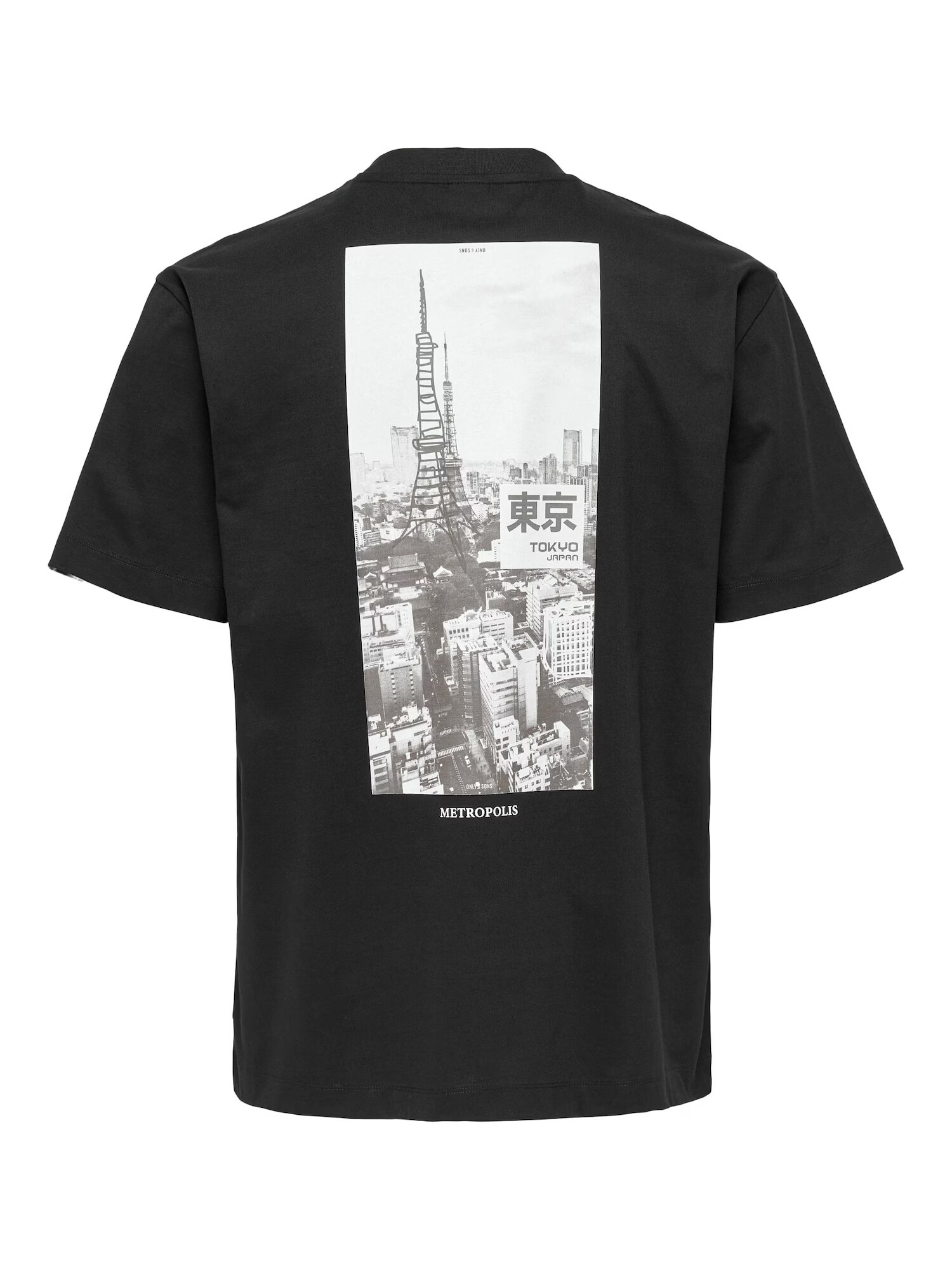 Only & Sons Tricou 'FRED' gri / negru / alb - Pled.ro