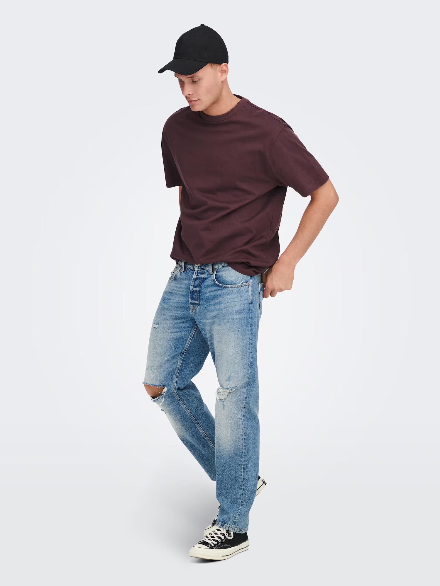 Only & Sons Tricou 'Fred' roșu burgundy - Pled.ro