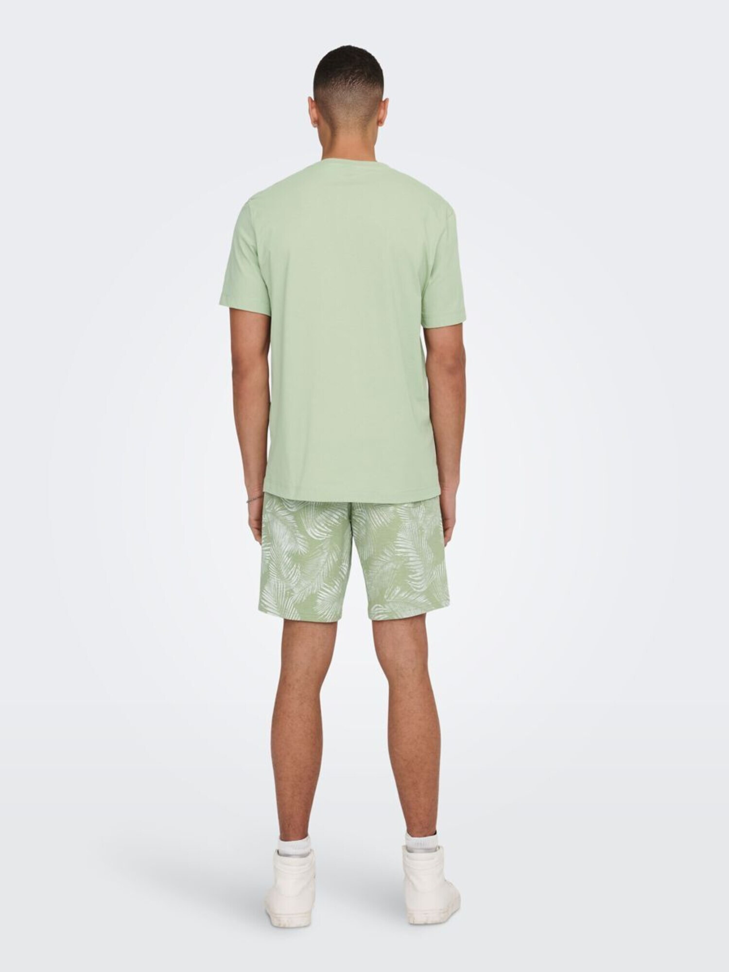 Only & Sons Tricou 'Max' verde deschis / negru - Pled.ro