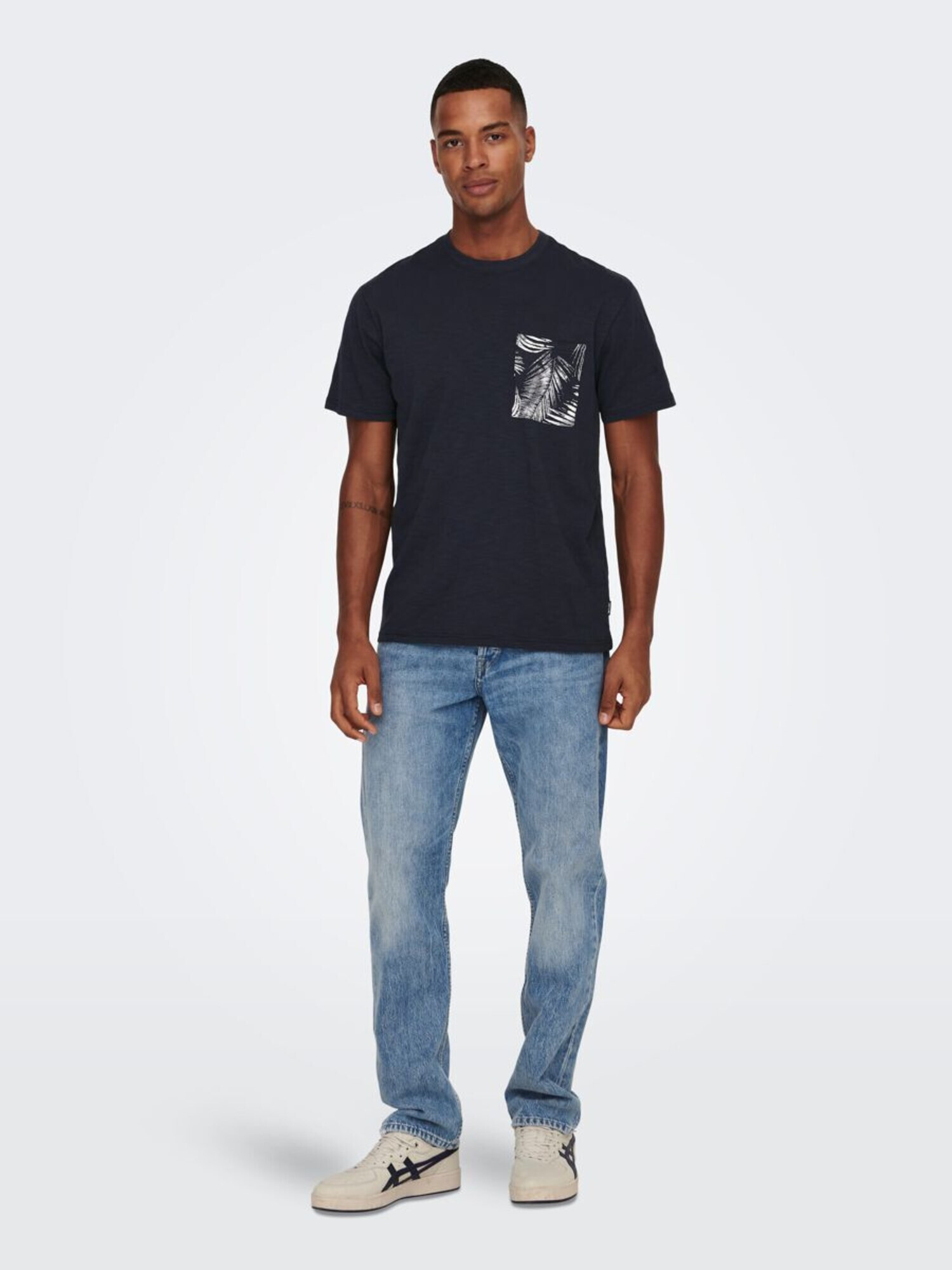 Only & Sons Tricou 'Perry' bleumarin / alb - Pled.ro