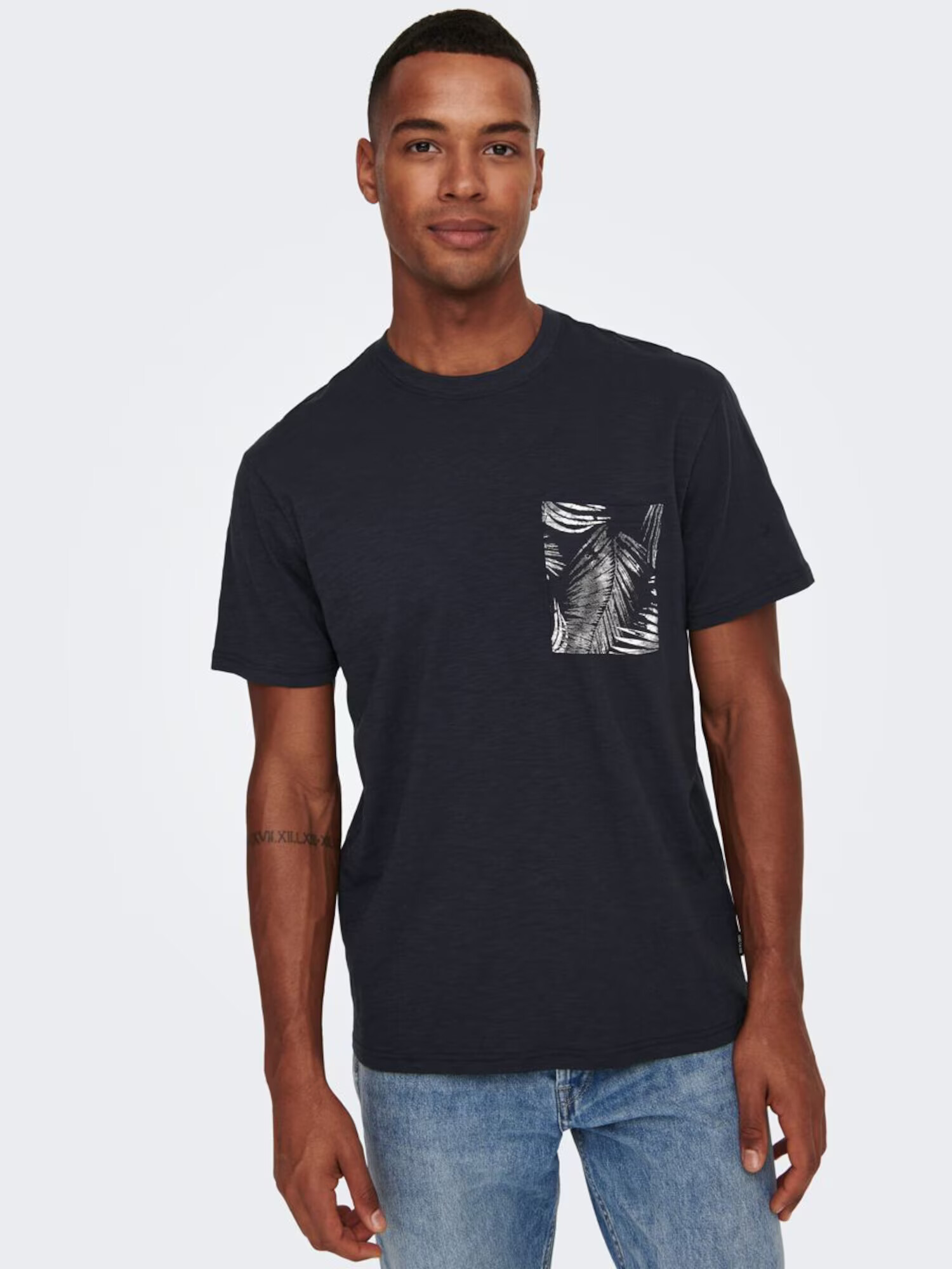 Only & Sons Tricou 'Perry' bleumarin / alb - Pled.ro