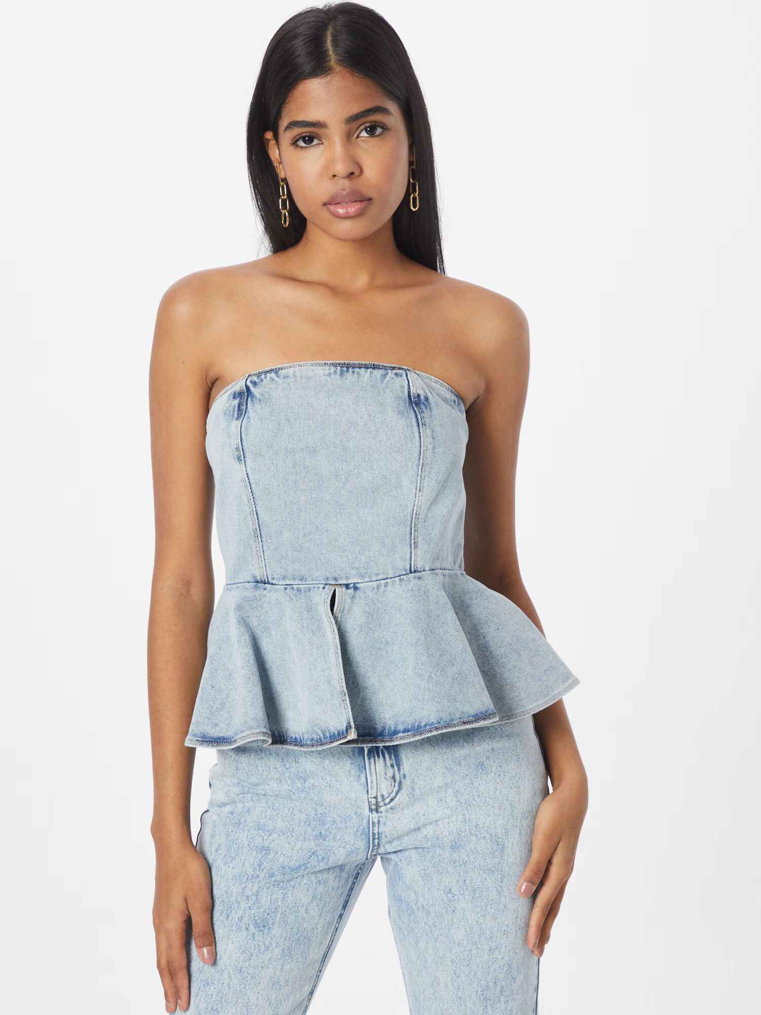 ONLY Top 'Justine' albastru denim - Pled.ro