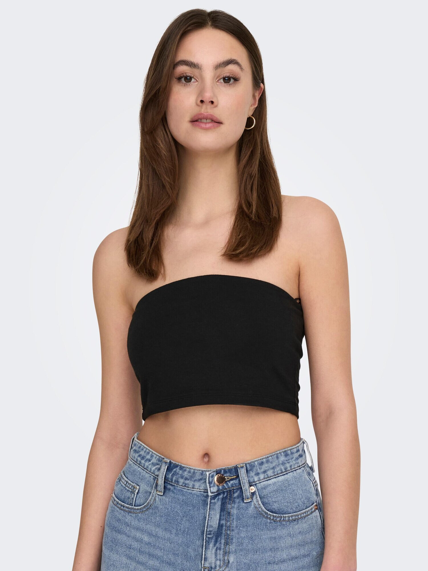 ONLY Top 'Love' negru / alb - Pled.ro