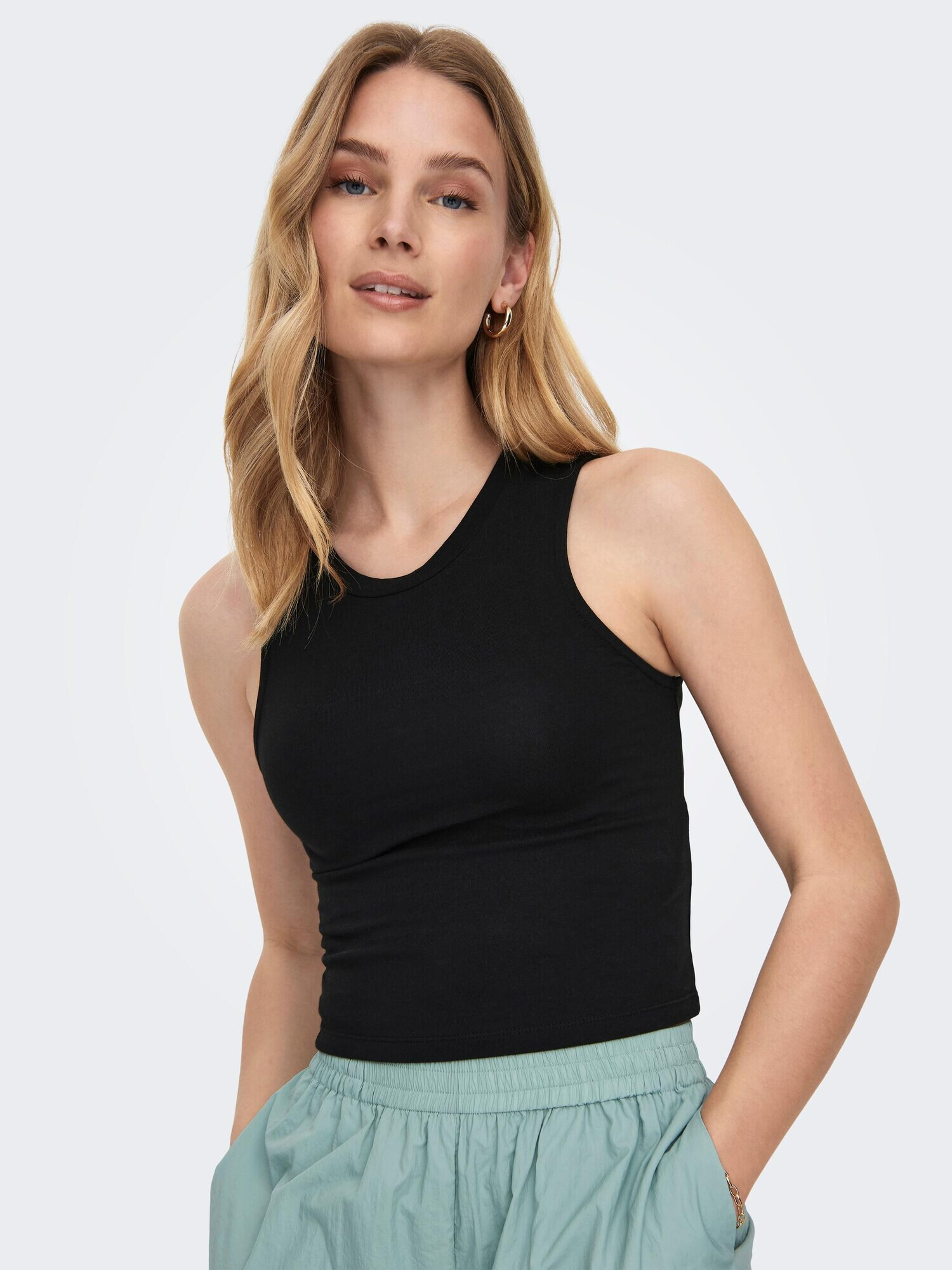 ONLY Top 'MANILA' negru / alb - Pled.ro