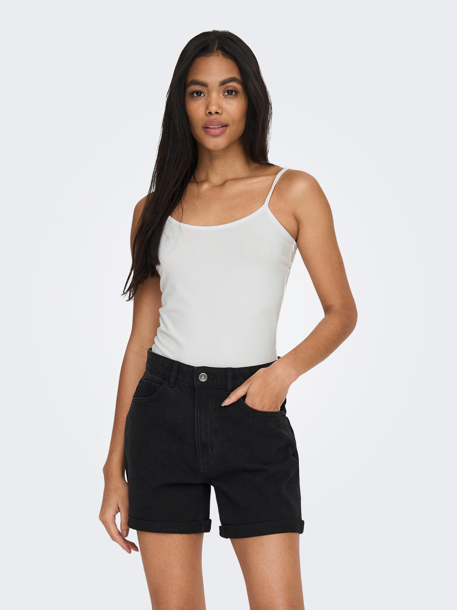 ONLY Top negru / alb - Pled.ro