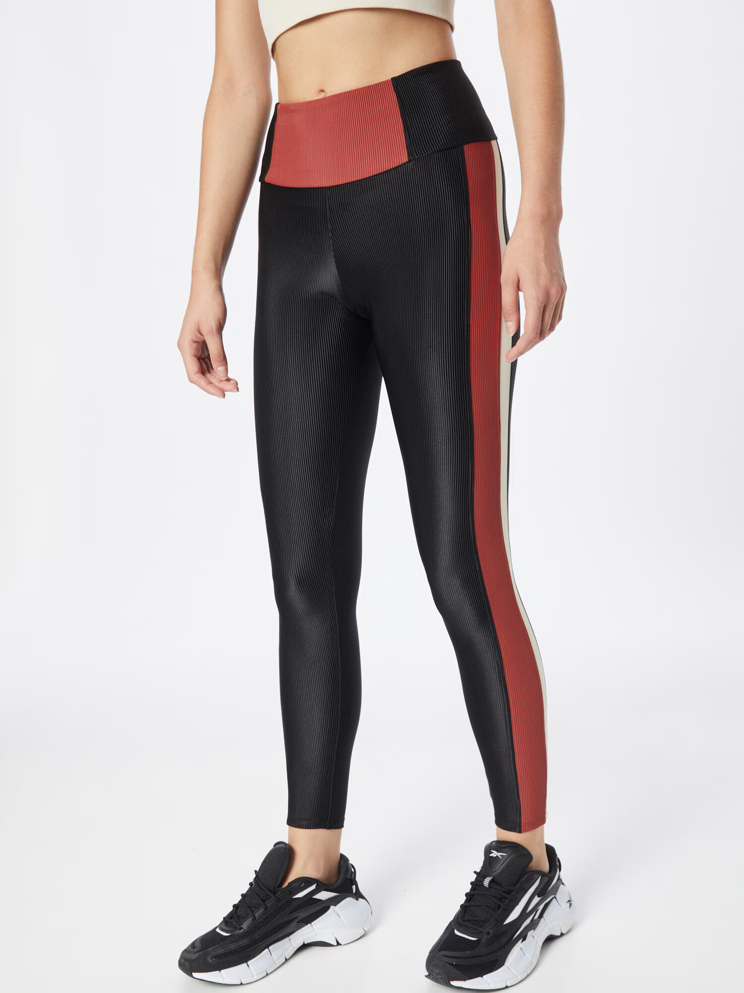 Onzie Pantaloni sport roșu / negru / alb - Pled.ro