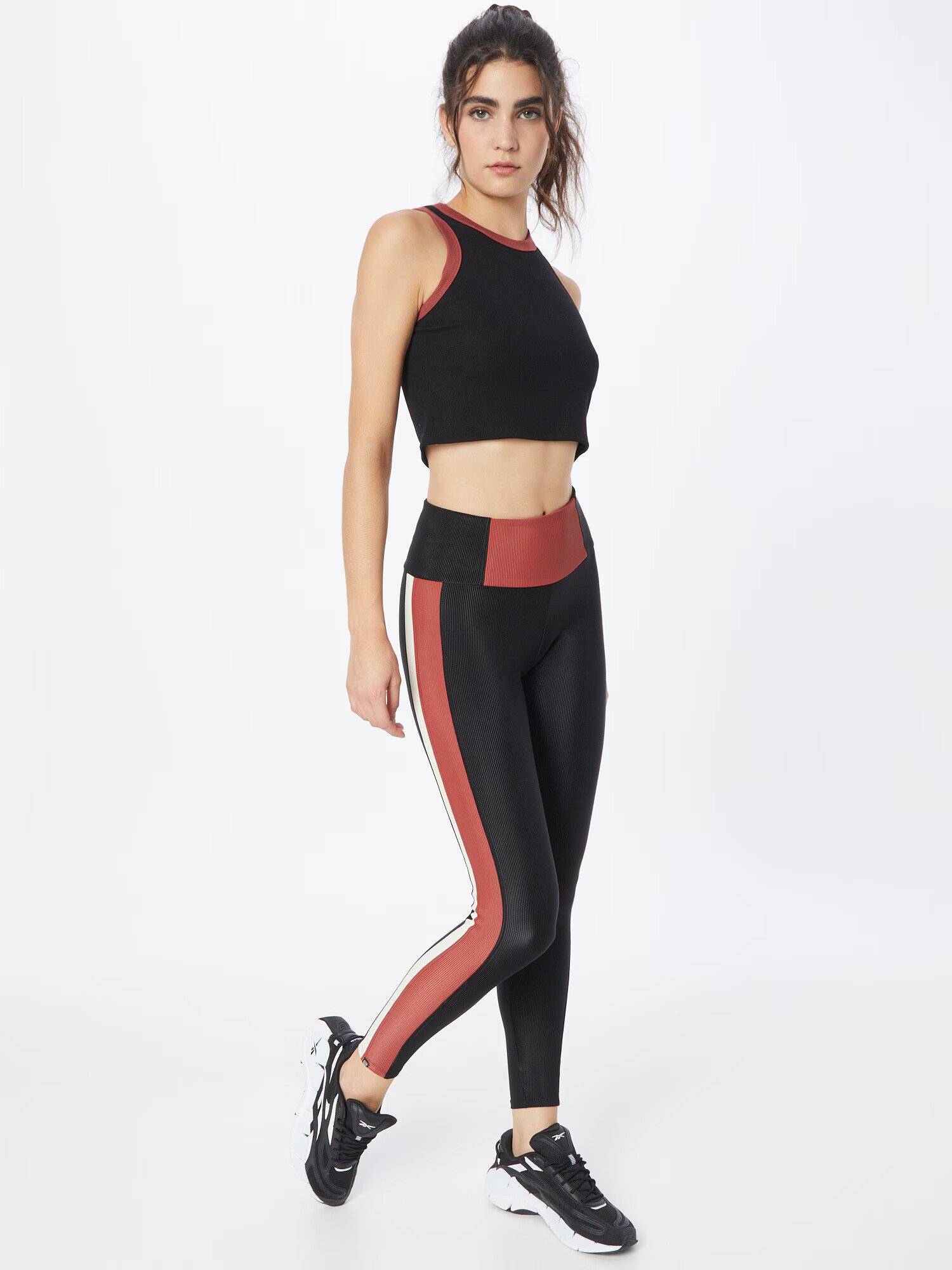 Onzie Pantaloni sport roșu / negru / alb - Pled.ro