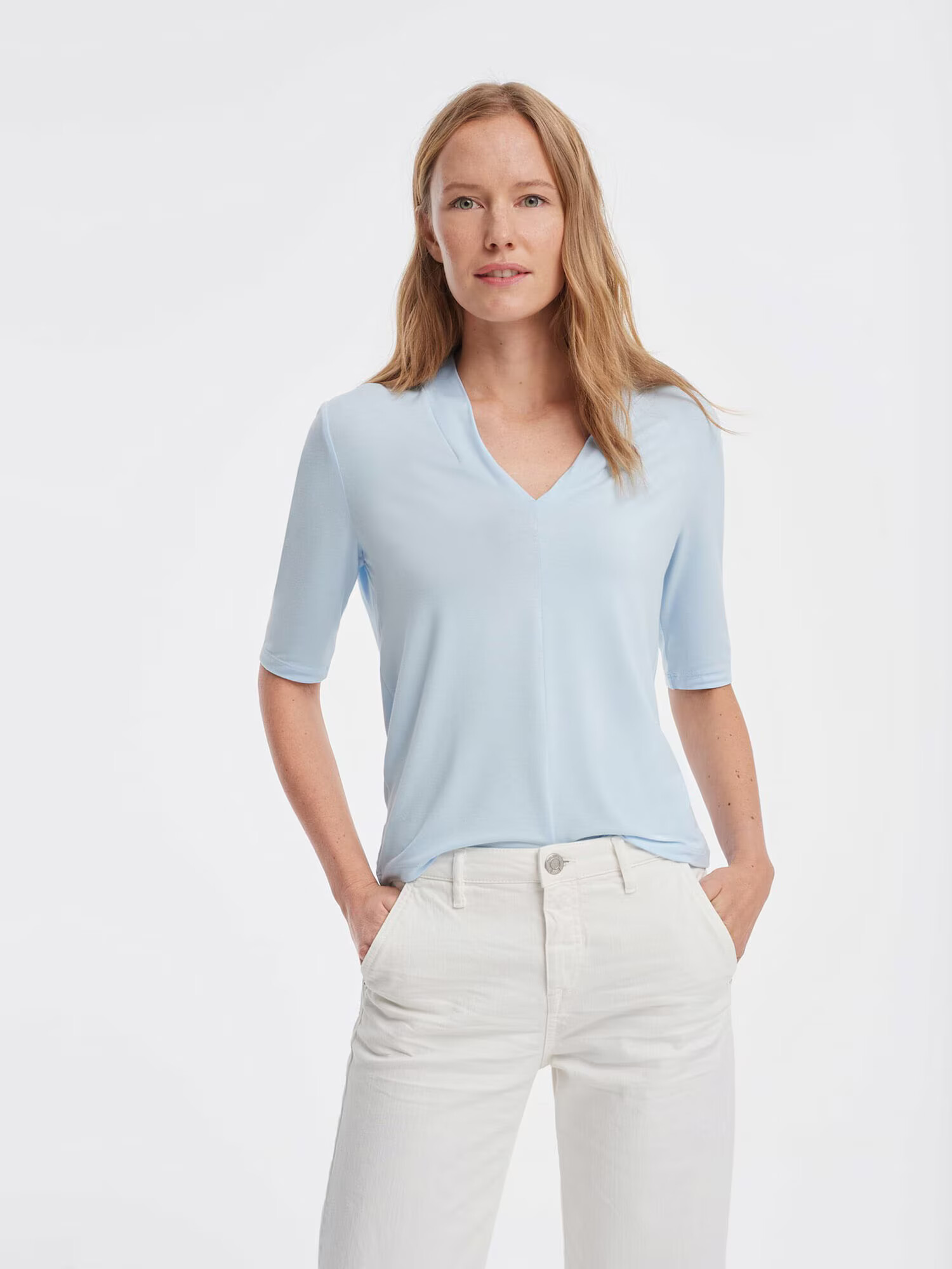 OPUS Tricou 'Sadja' albastru pastel - Pled.ro