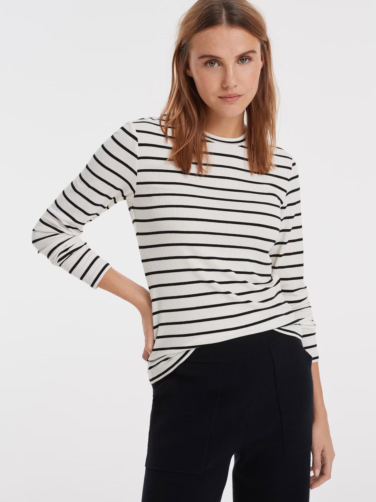 OPUS Tricou 'Salia' negru / alb - Pled.ro