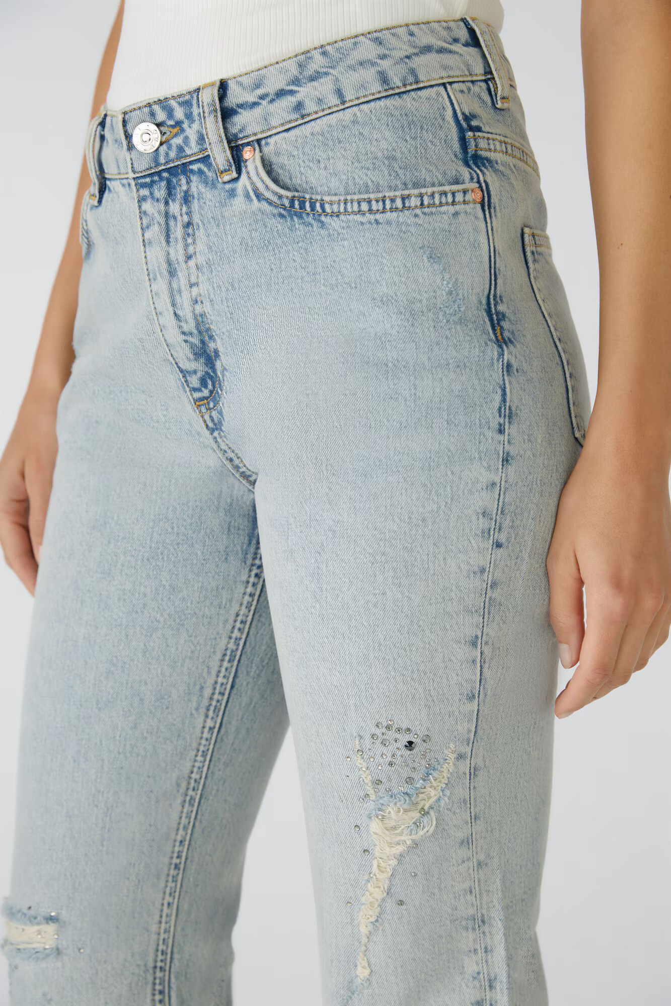 OUI Jeans albastru denim - Pled.ro