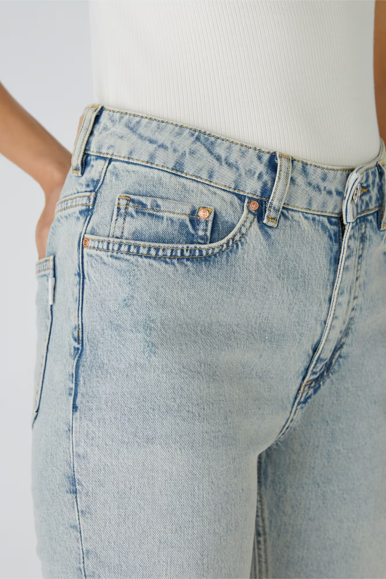 OUI Jeans albastru denim - Pled.ro