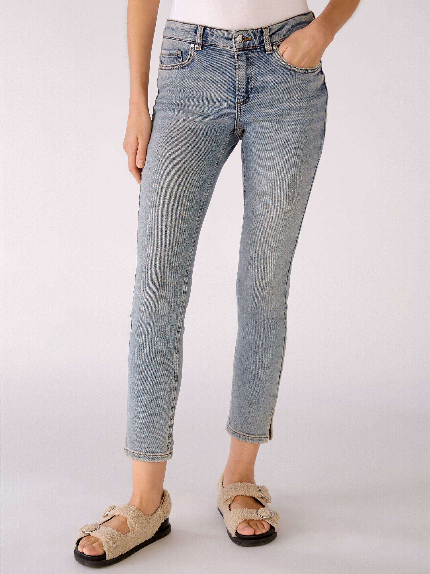 OUI Jeans maro / gri denim - Pled.ro