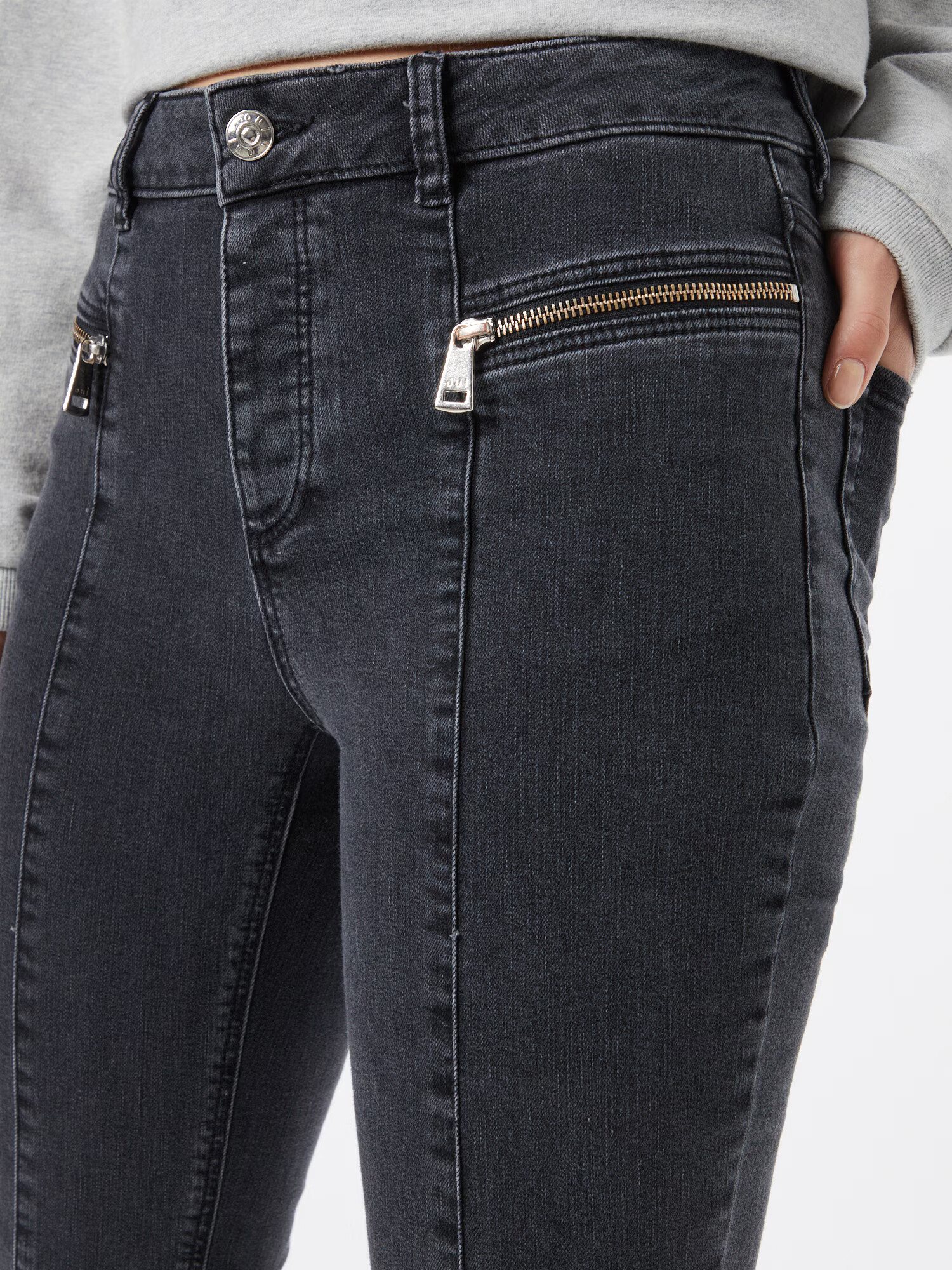 OUI Jeans negru denim - Pled.ro