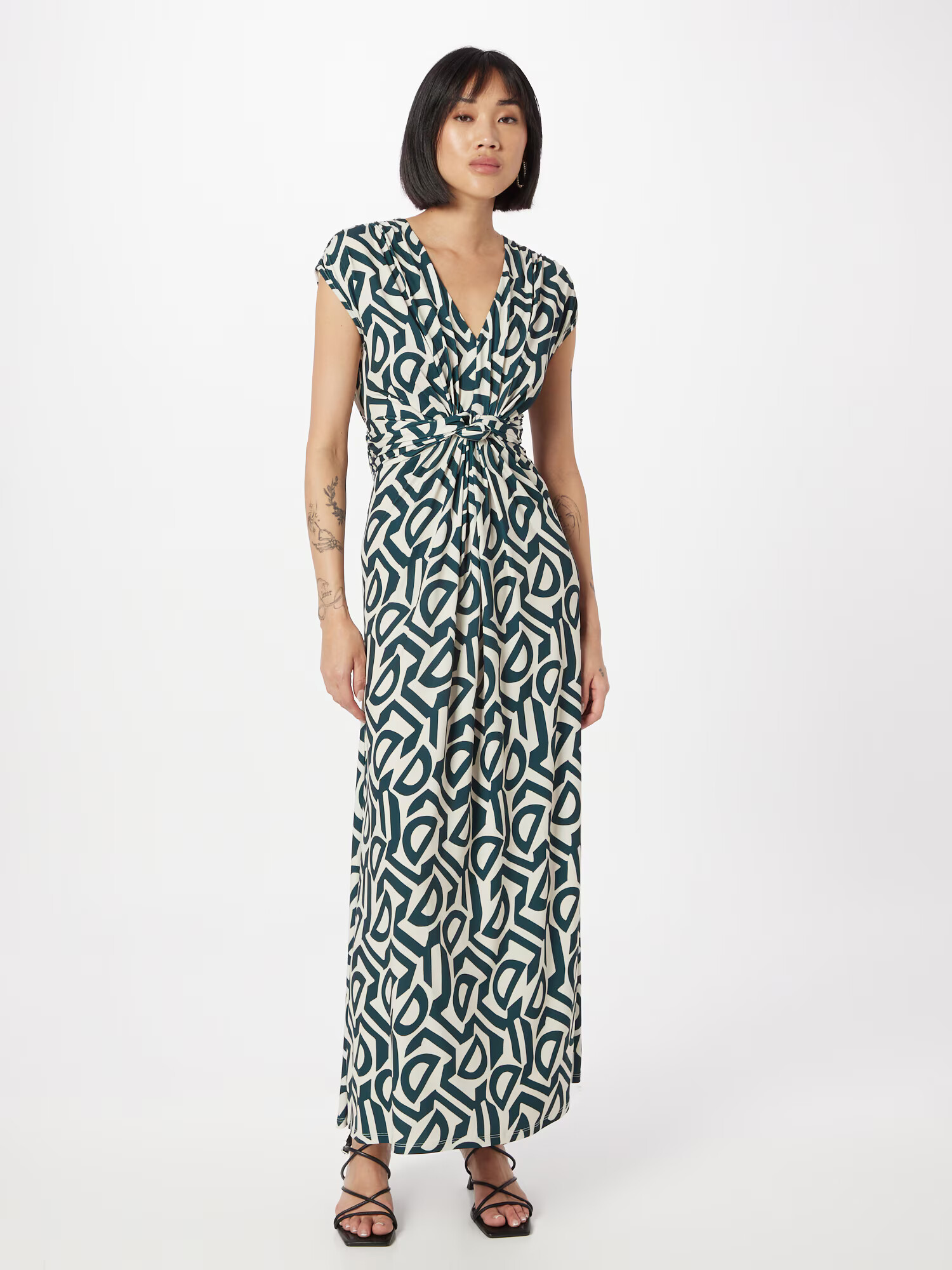 OUI Rochie verde smarald / alb - Pled.ro