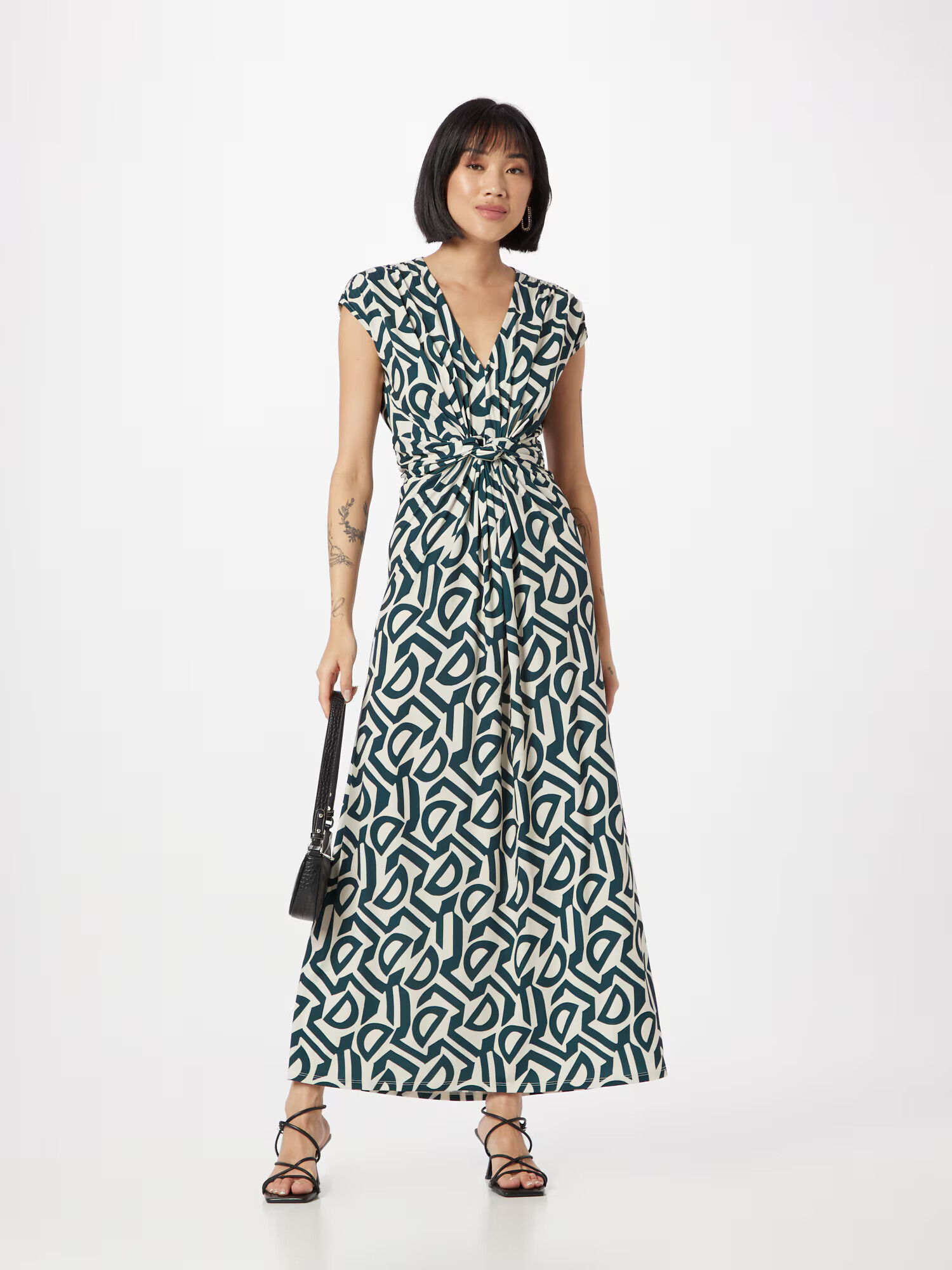 OUI Rochie verde smarald / alb - Pled.ro