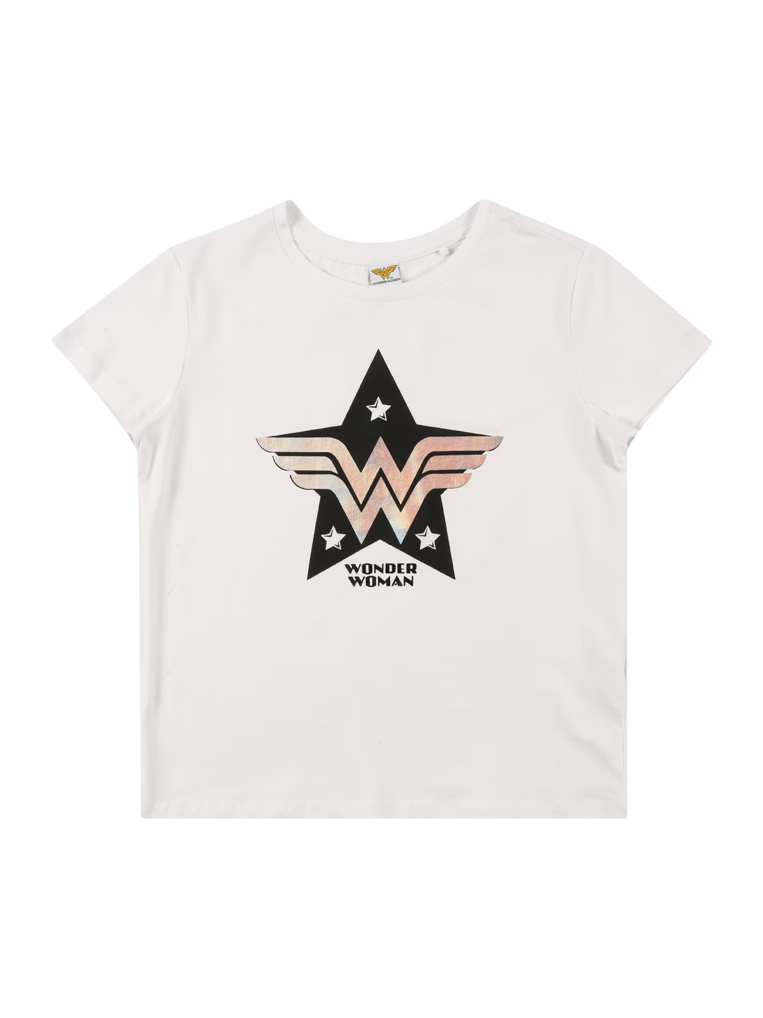 OVS Tricou 'Wonder Woman' albastru pastel / portocaliu piersică / negru / alb - Pled.ro