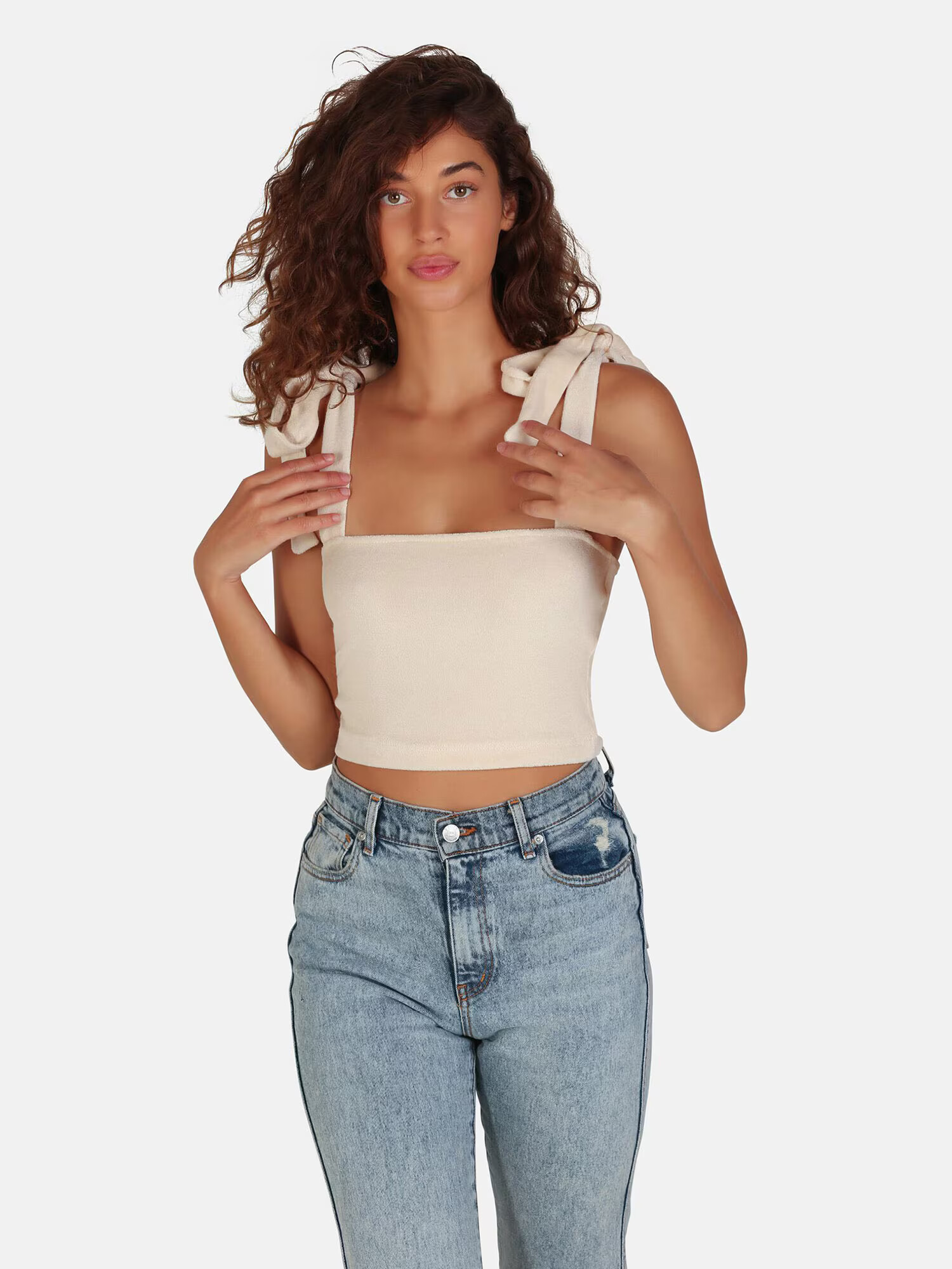 OW Collection Top 'TOWEL' bej deschis - Pled.ro