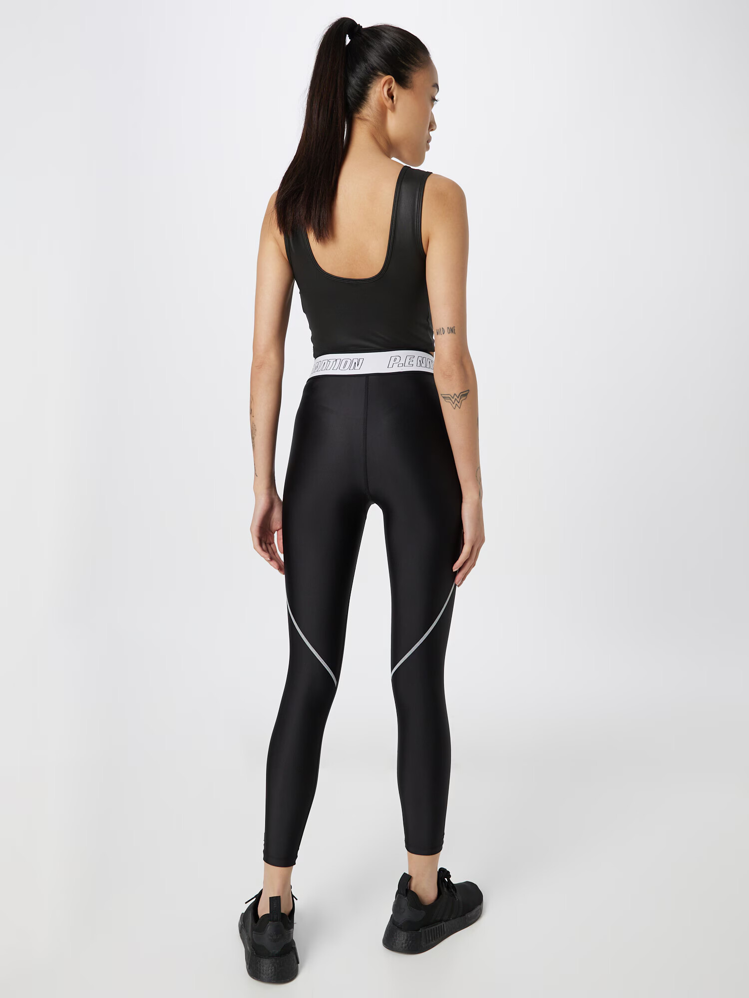 P.E Nation Leggings negru / alb - Pled.ro