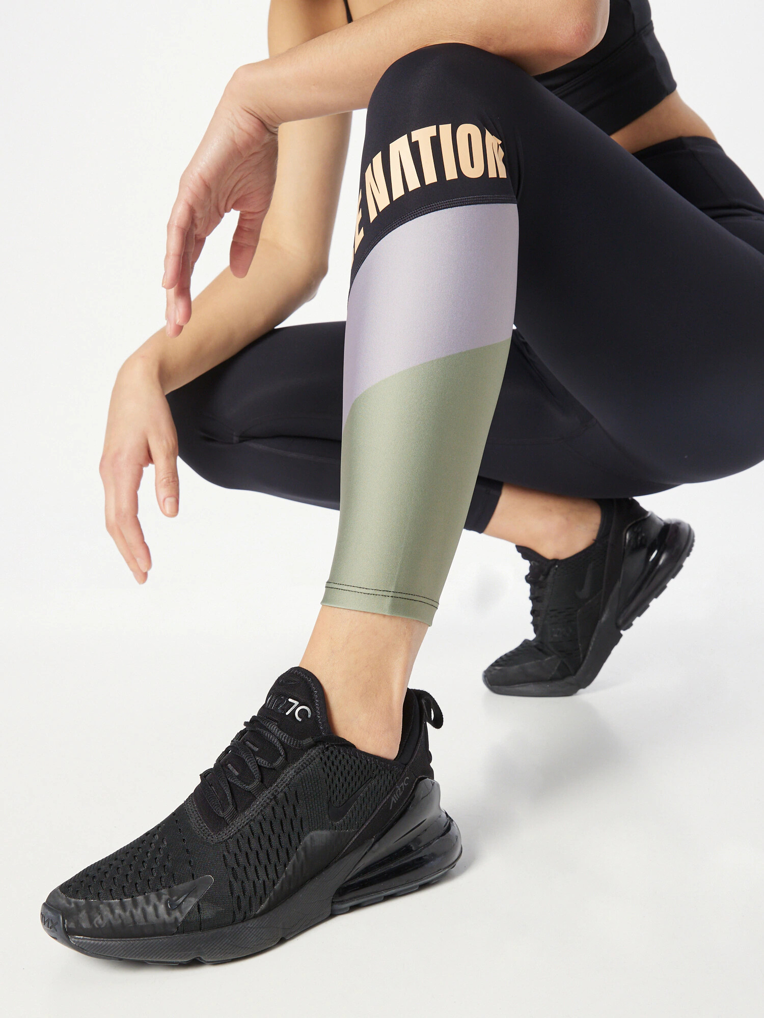 P.E Nation Leggings 'REACTION' nisipiu / verde / mov lavandă / negru - Pled.ro