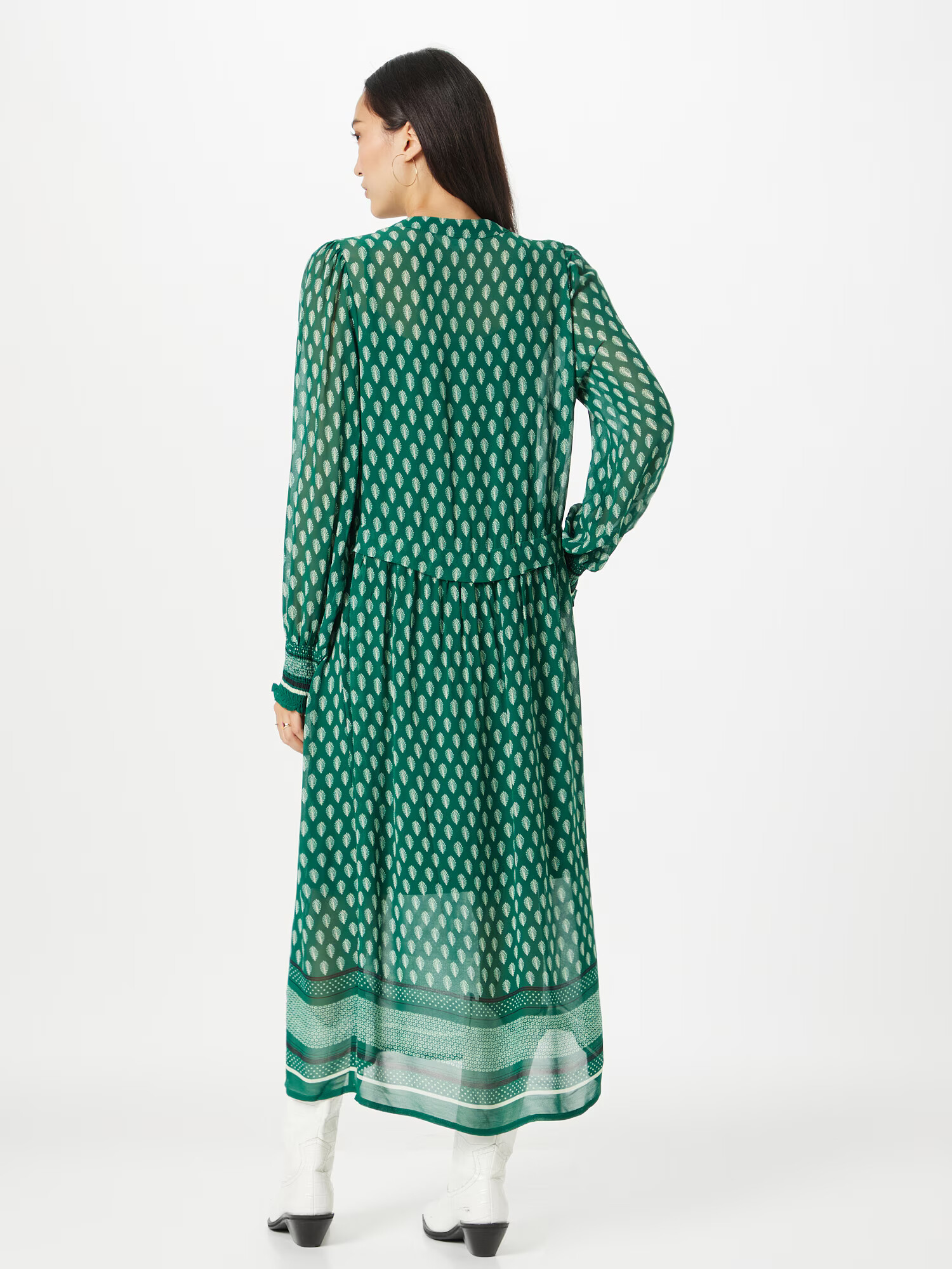 Part Two Rochie 'Rinie' verde jad / alb - Pled.ro