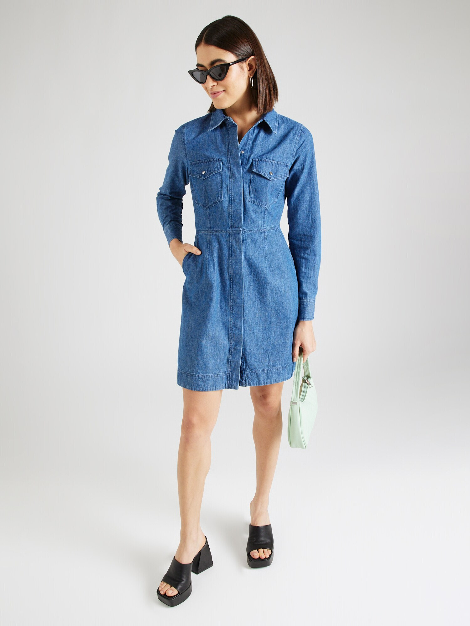 Part Two Rochie tip bluză 'Freja' albastru denim - Pled.ro