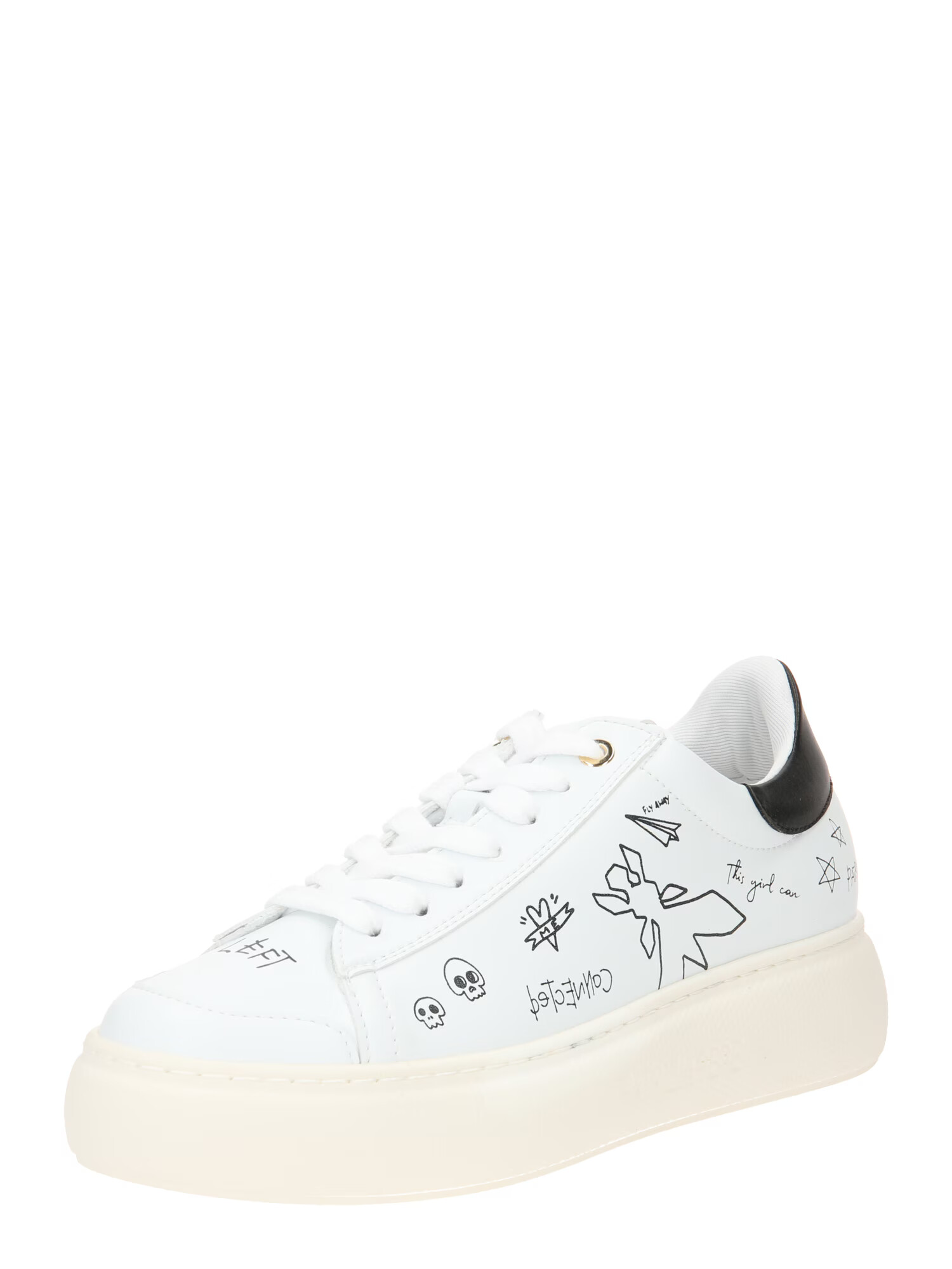 PATRIZIA PEPE Sneaker low 'SCARPE' negru / alb - Pled.ro