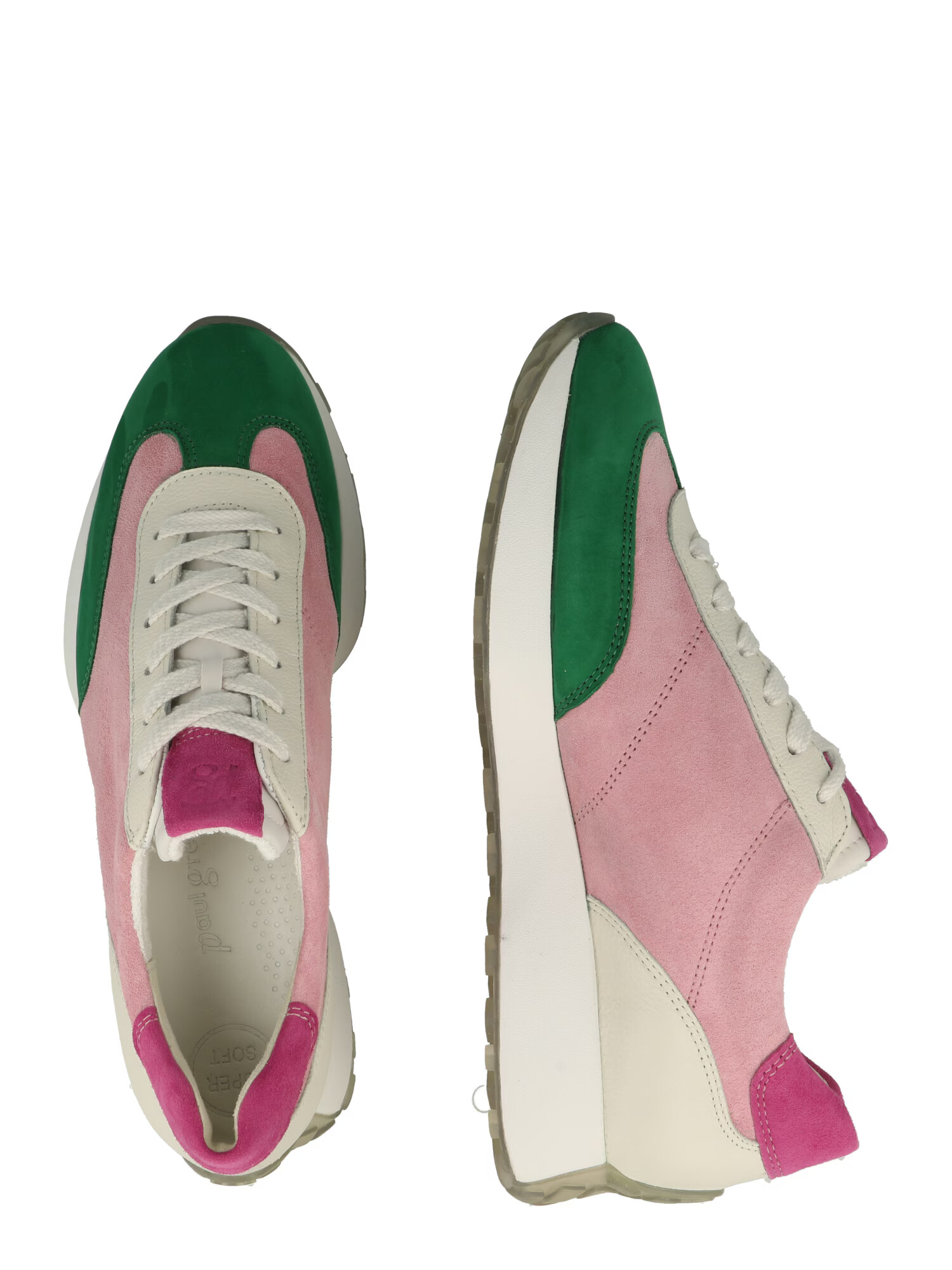 Paul Green Sneaker low verde iarbă / roz pitaya / roz deschis / alb murdar - Pled.ro