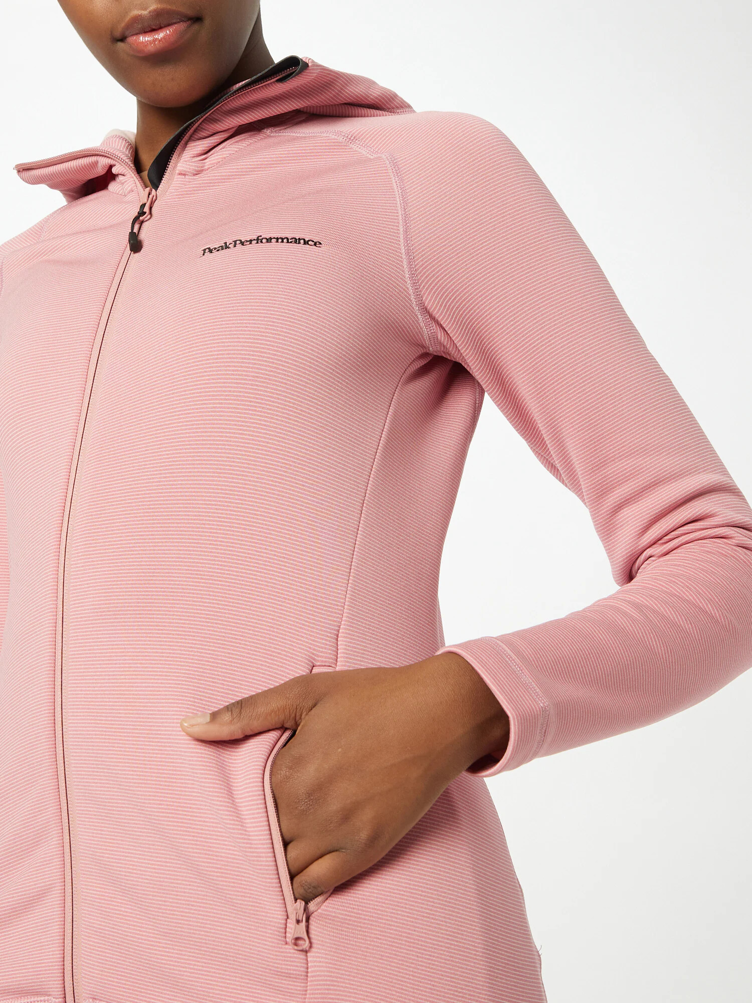 PEAK PERFORMANCE Bluză cu fermoar sport rosé / roșu pastel / negru - Pled.ro