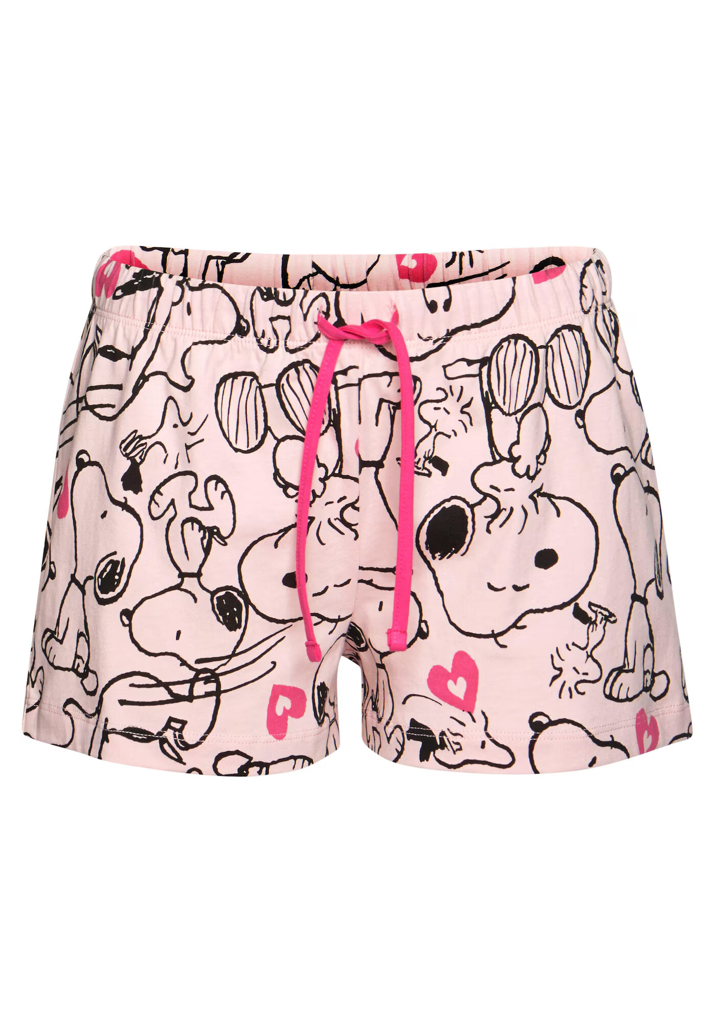 PEANUTS Pantaloni scurți roz / roz neon / negru - Pled.ro