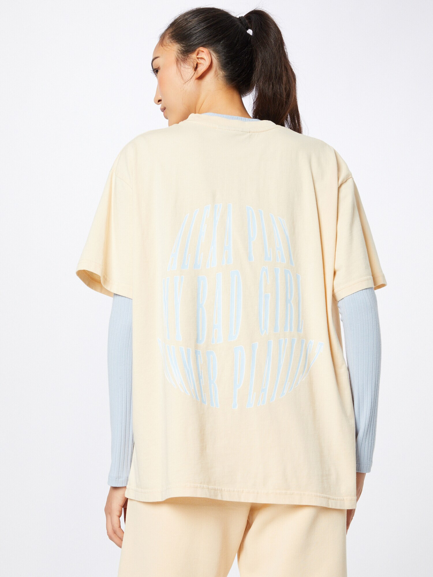 Pegador Tricou 'OCEAN DRIVE' albastru deschis / galben pastel / alb - Pled.ro