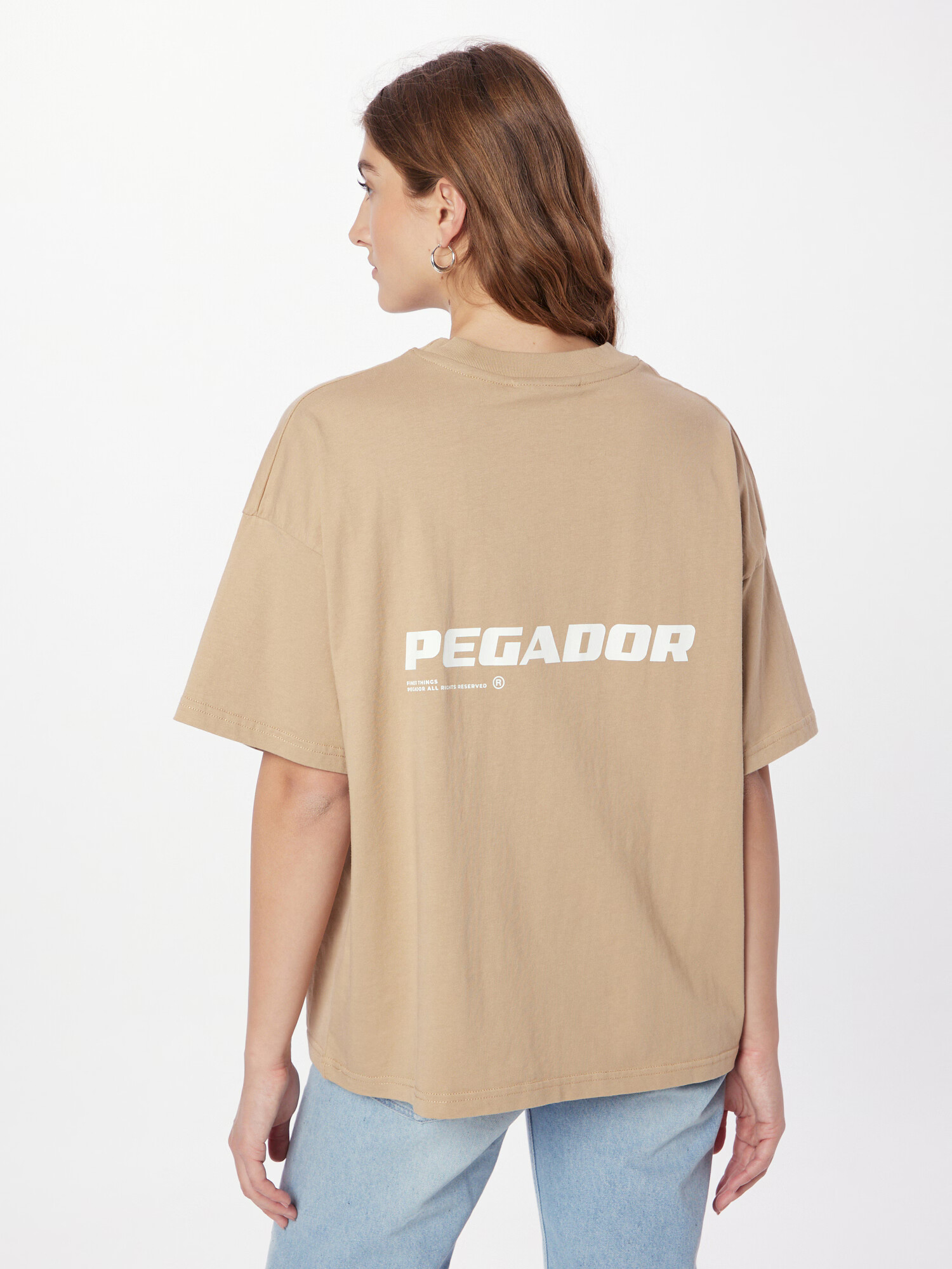 Pegador Tricou maro deschis / alb - Pled.ro