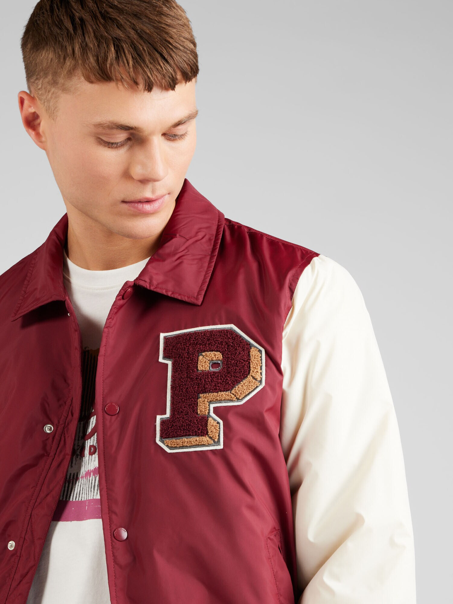 Pepe Jeans Geacă de primăvară-toamnă 'BARNOLD' bej / roșu burgundy - Pled.ro