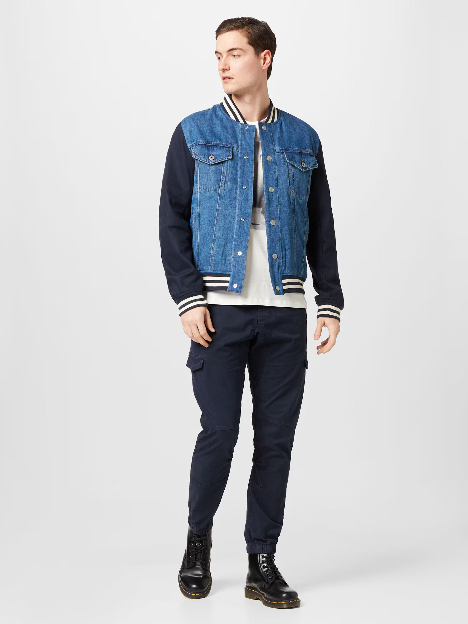 Pepe Jeans Geacă de primăvară-toamnă 'Unity' bleumarin / albastru denim / alb - Pled.ro