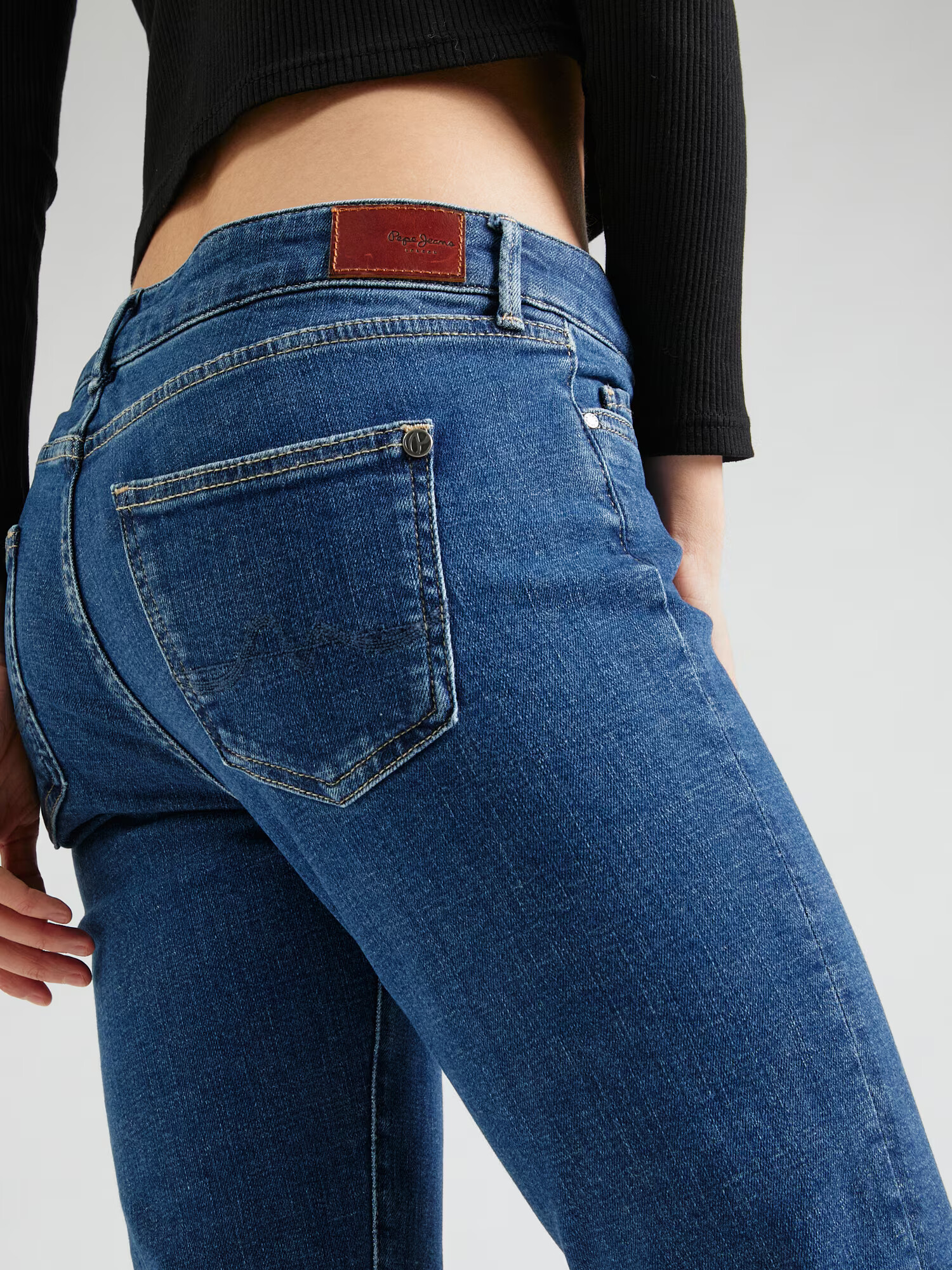 Pepe Jeans Jeans 'Pixie' albastru denim / maro închis - Pled.ro