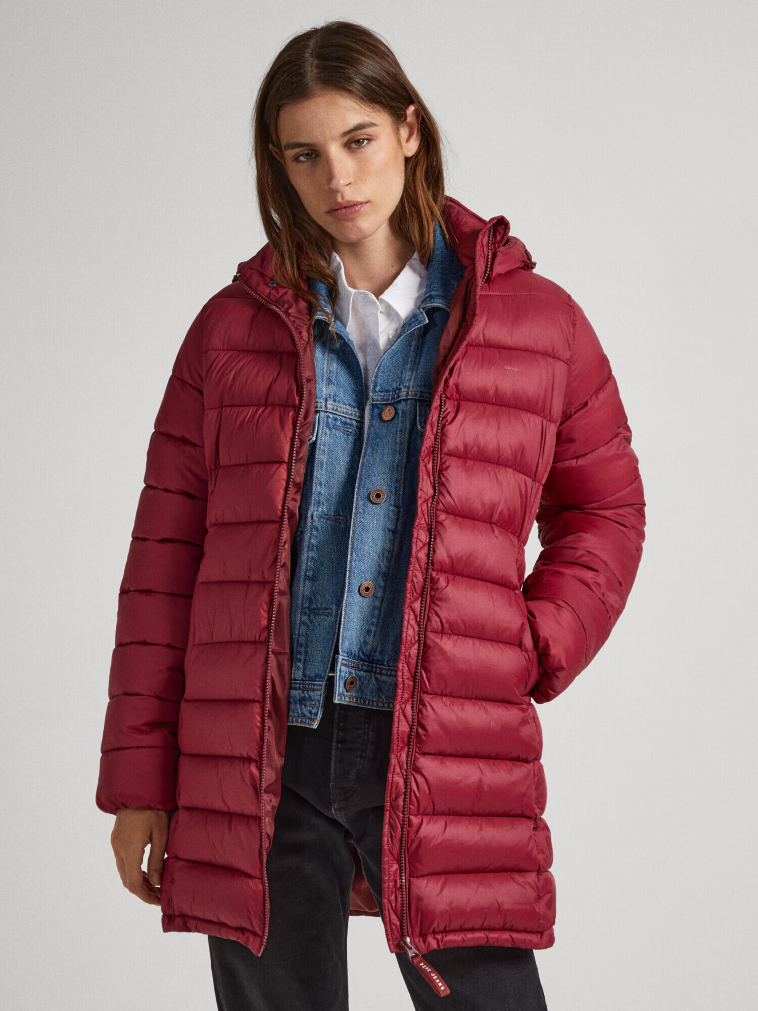 Pepe Jeans Palton de iarnă ' MADDIE' roșu burgundy - Pled.ro