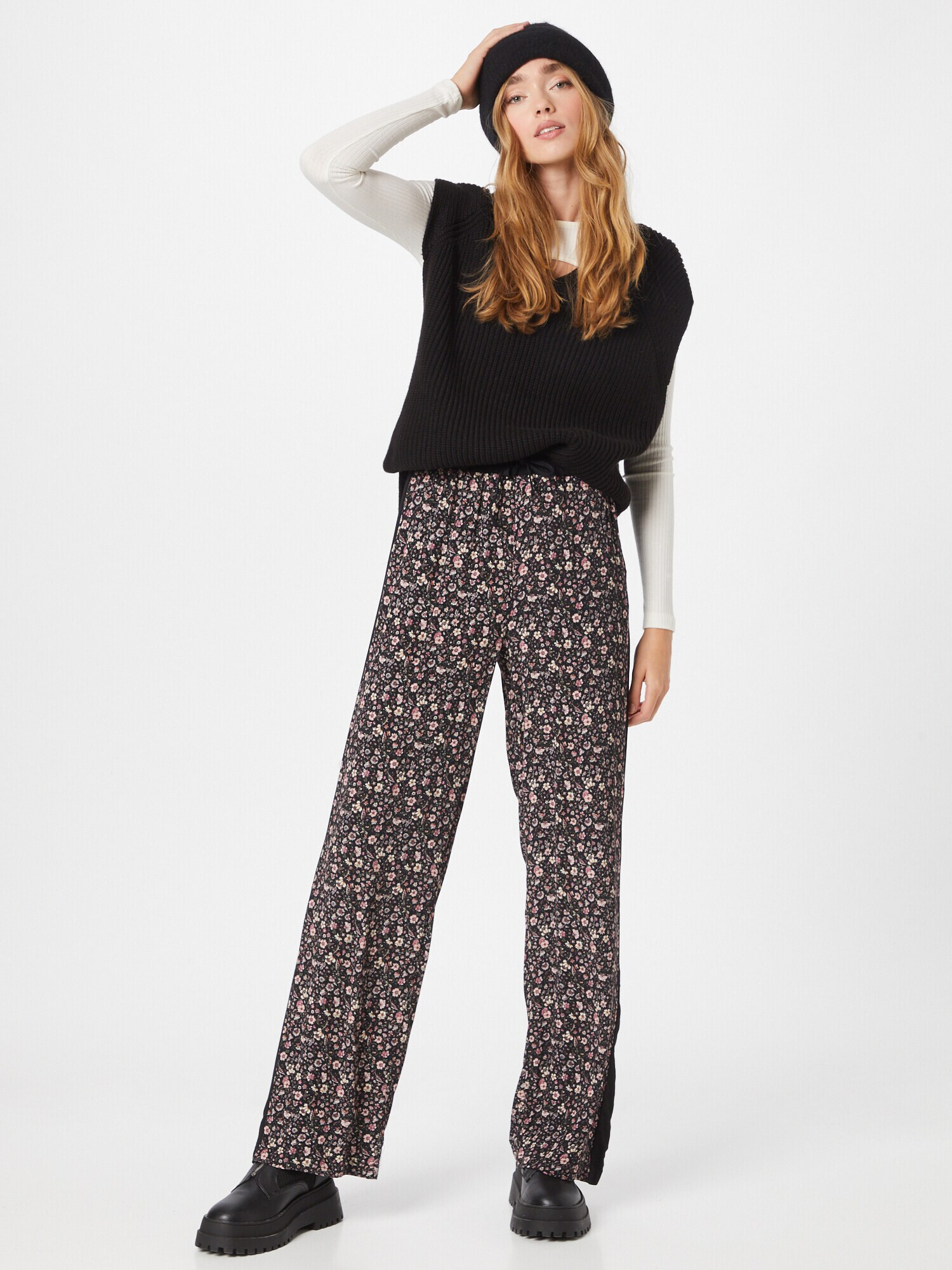 Pepe Jeans Pantaloni 'Anna' crem / oliv / mov orhidee / roz deschis / negru - Pled.ro