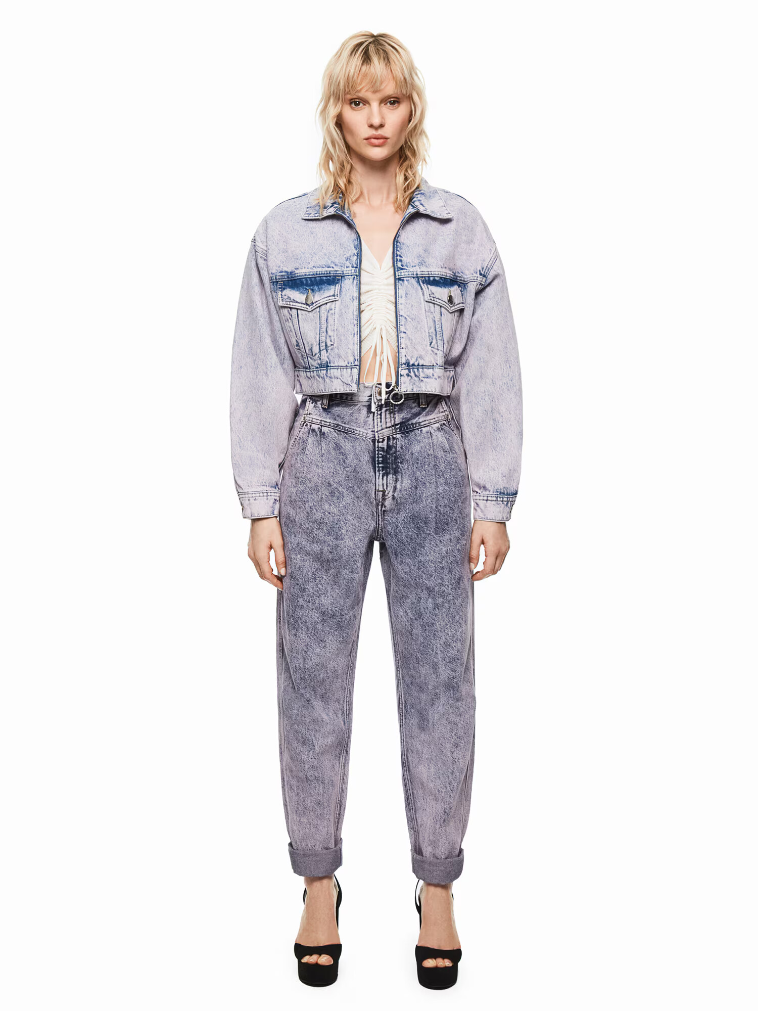 Pepe Jeans Pantaloni cu cute 'Dua Lipa SUMMER' albastru - Pled.ro