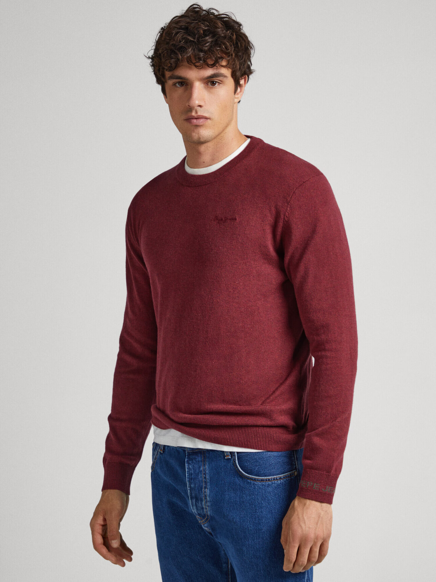 Pepe Jeans Pulover 'ANDRE CREW NECK' roșu burgundy - Pled.ro