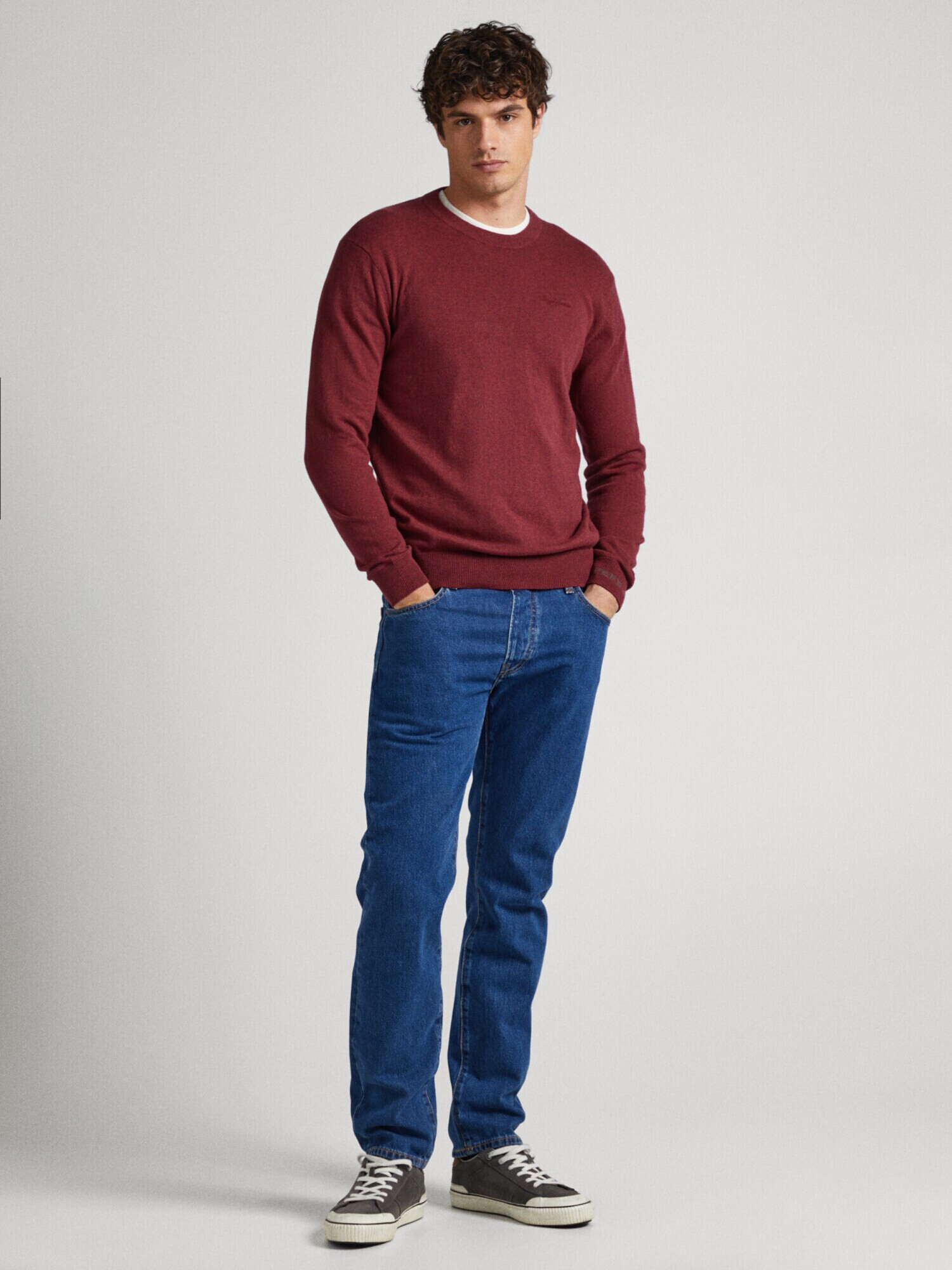 Pepe Jeans Pulover 'ANDRE CREW NECK' roșu burgundy - Pled.ro