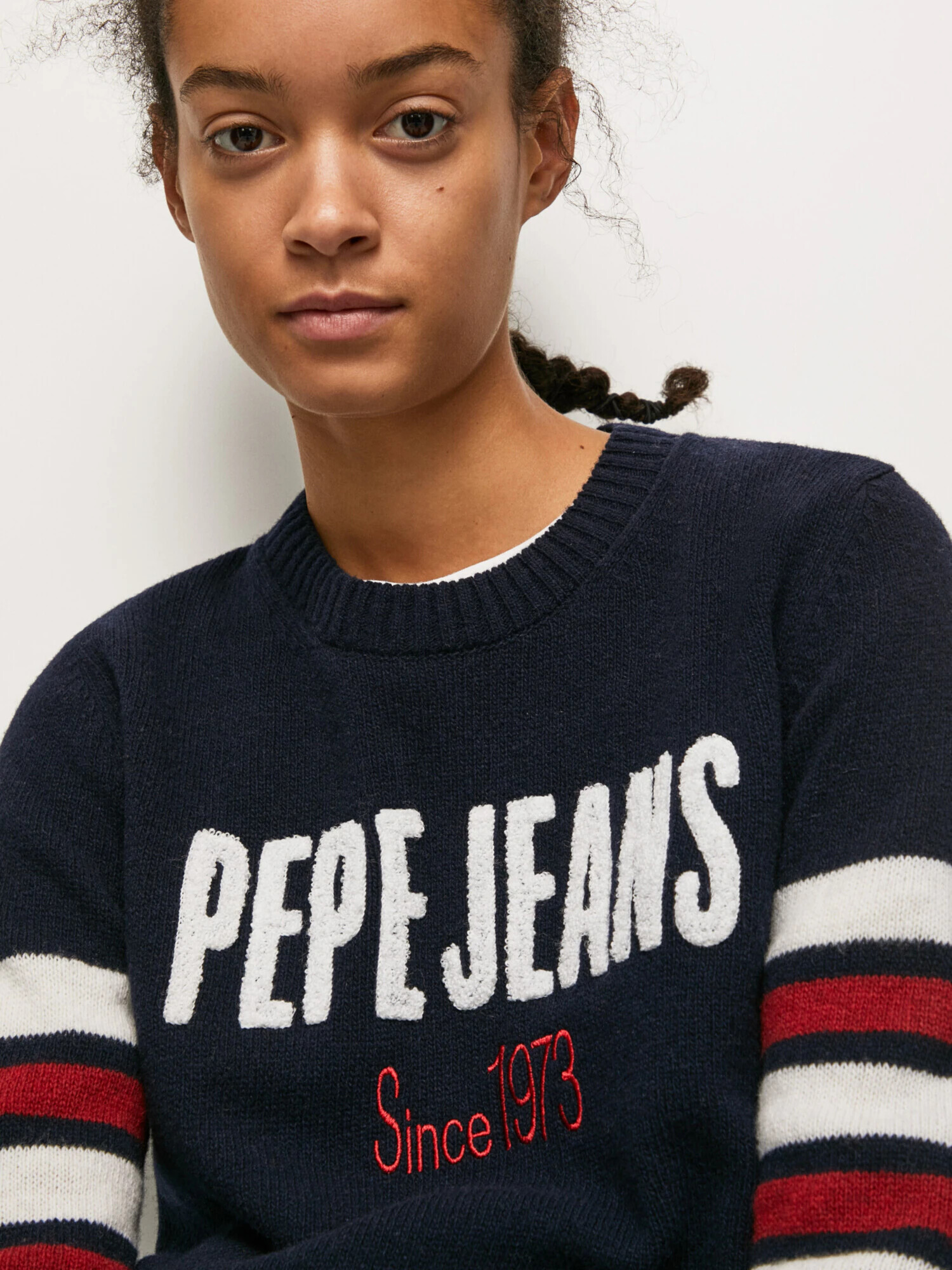 Pepe Jeans Pulover 'Bobby' bleumarin / roşu închis / alb - Pled.ro