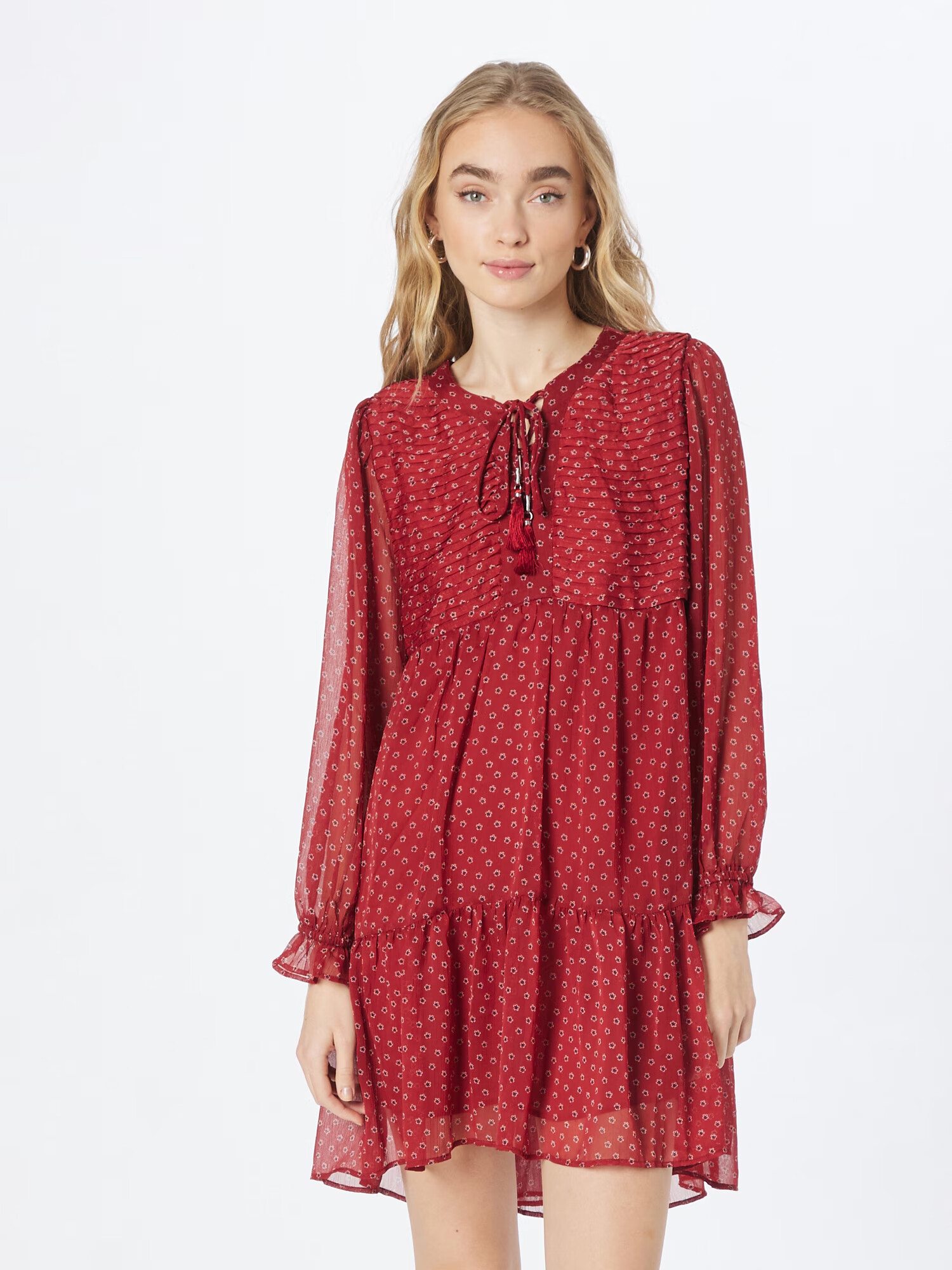 Pepe Jeans Rochie 'Eleonora' roșu bordeaux / roșu vin / alb - Pled.ro