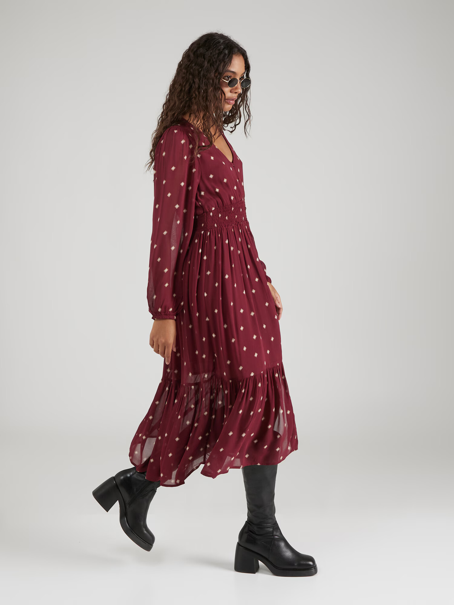 Pepe Jeans Rochie 'Gio' bej / roșu bordeaux / alb - Pled.ro