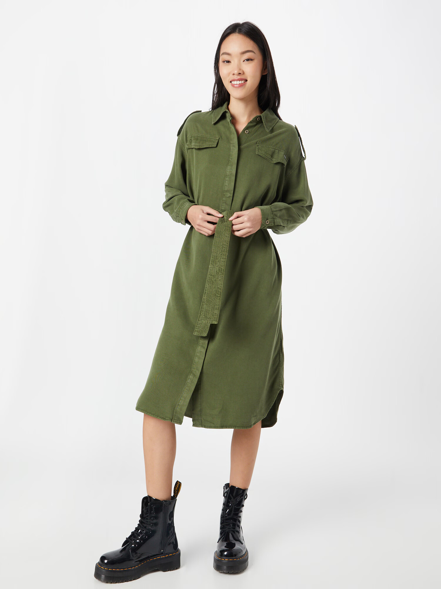 Pepe Jeans Rochie tip bluză 'LIDIA' verde închis - Pled.ro