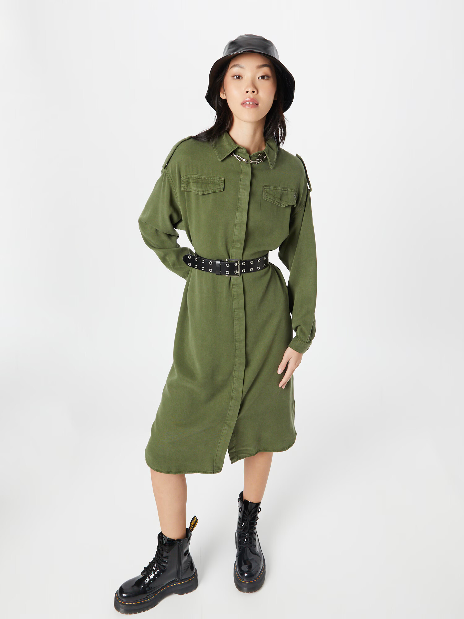 Pepe Jeans Rochie tip bluză 'LIDIA' verde închis - Pled.ro