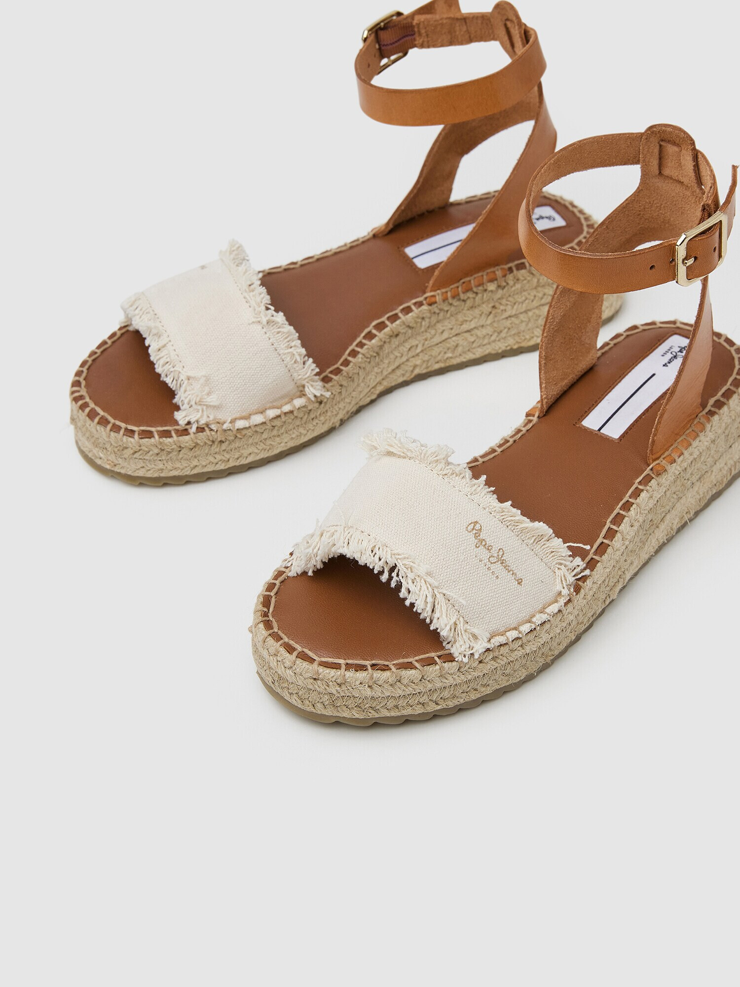 Pepe Jeans Sandale 'KATE' maro / alb murdar - Pled.ro