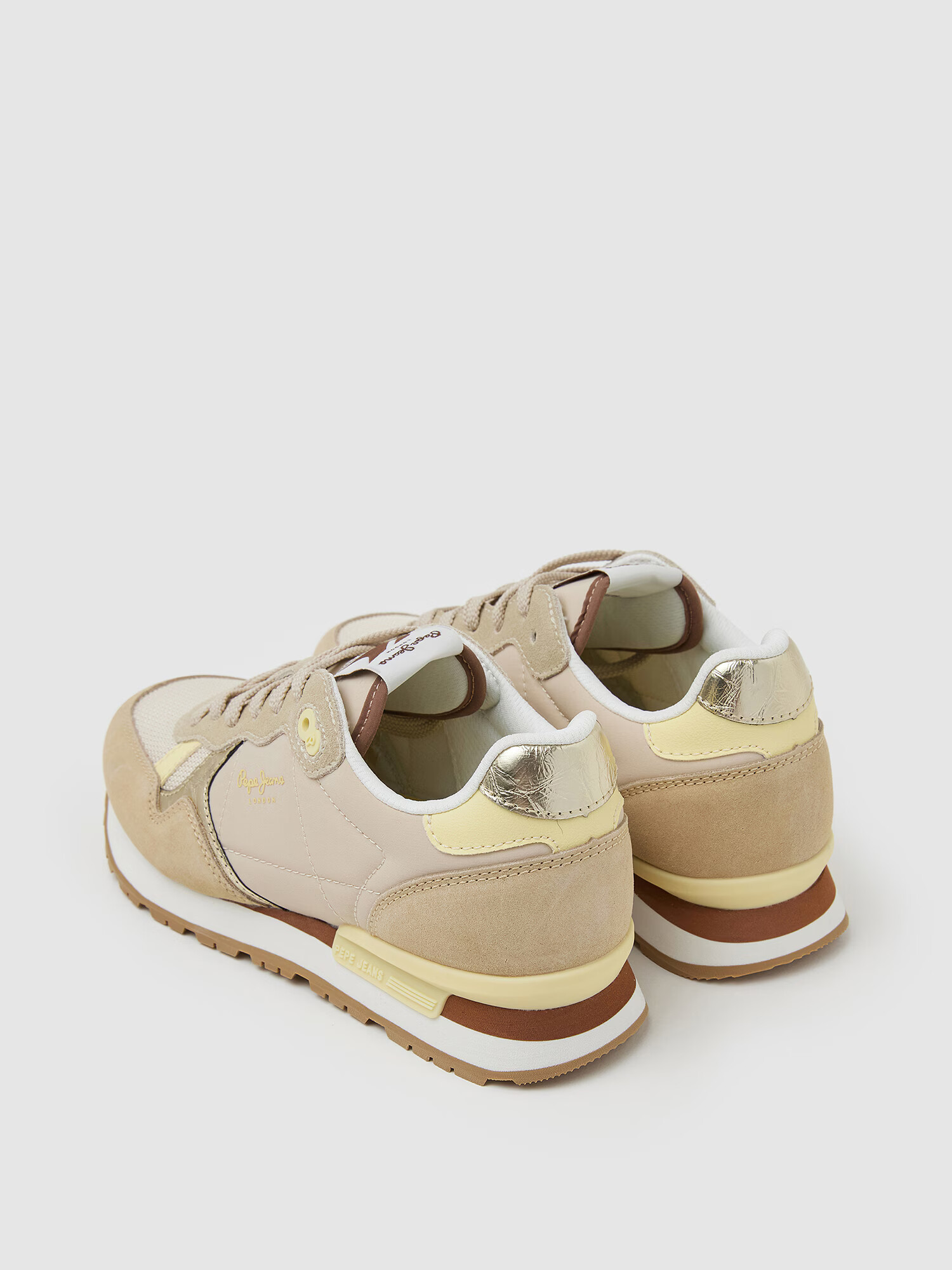 Pepe Jeans Sneaker low 'Brit' bej / bej deschis / galben / argintiu - Pled.ro