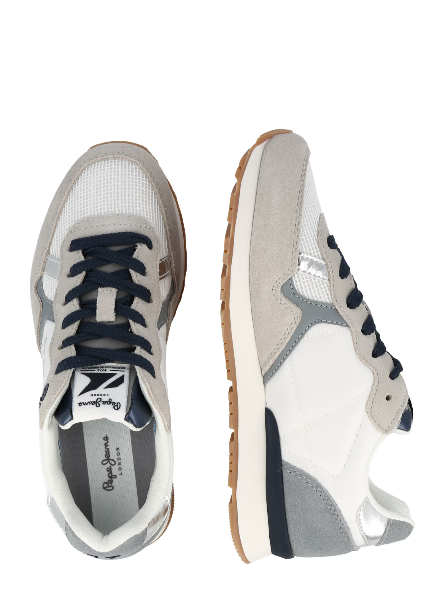 Pepe Jeans Sneaker low 'BRITT STUDIO' albastru marin / gri taupe / argintiu / alb - Pled.ro