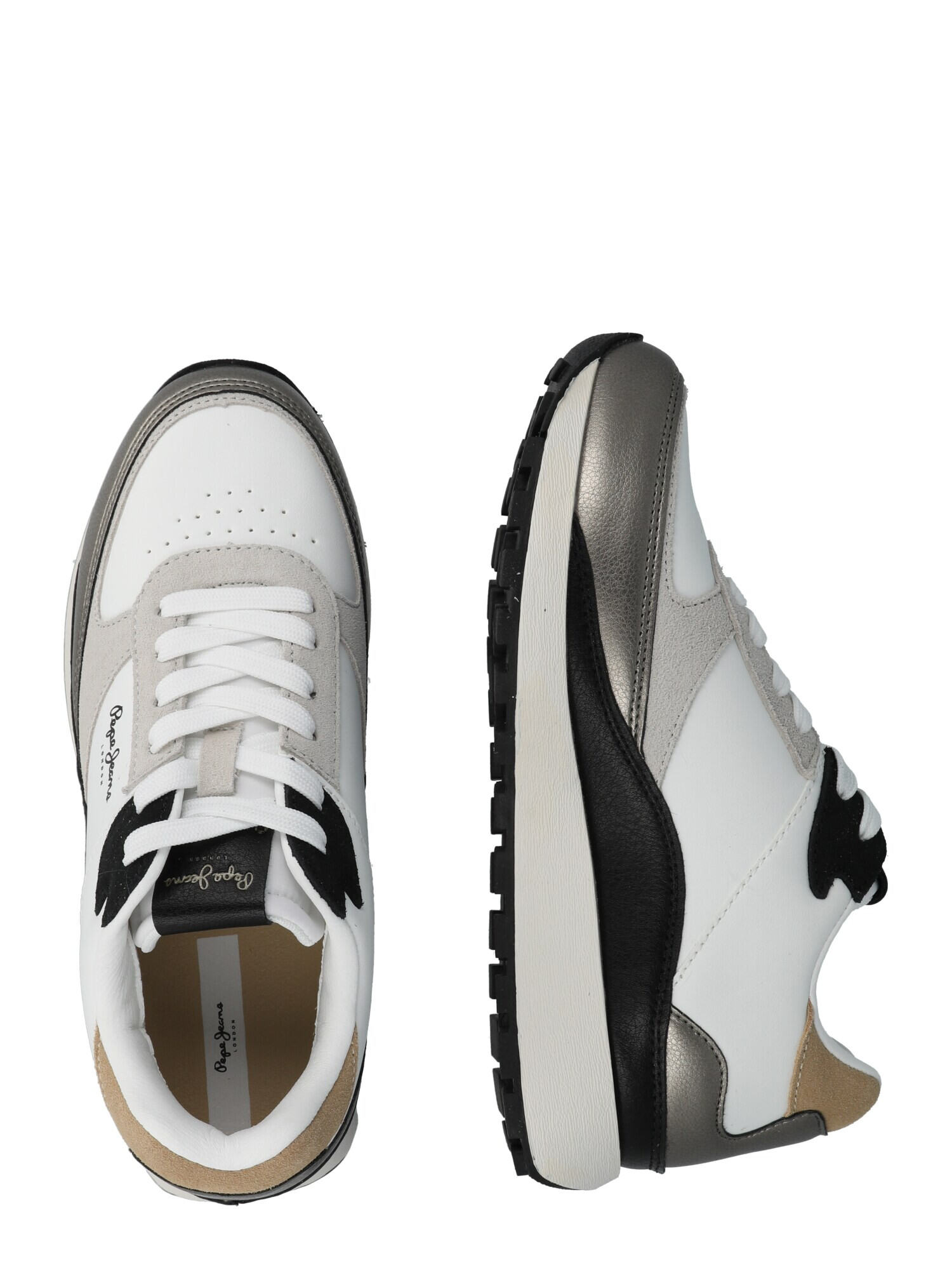 Pepe Jeans Sneaker low 'DEAN KENT' gri deschis / negru / argintiu / alb - Pled.ro