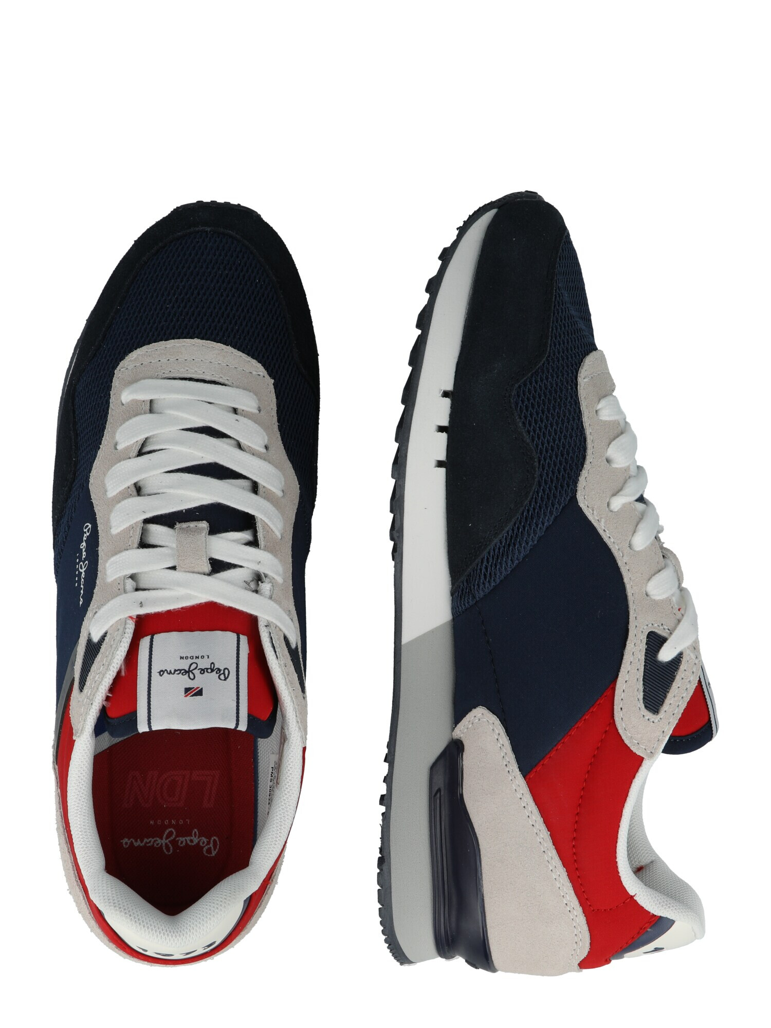 Pepe Jeans Sneaker low 'LONDON' bej / bleumarin / roșu / alb - Pled.ro